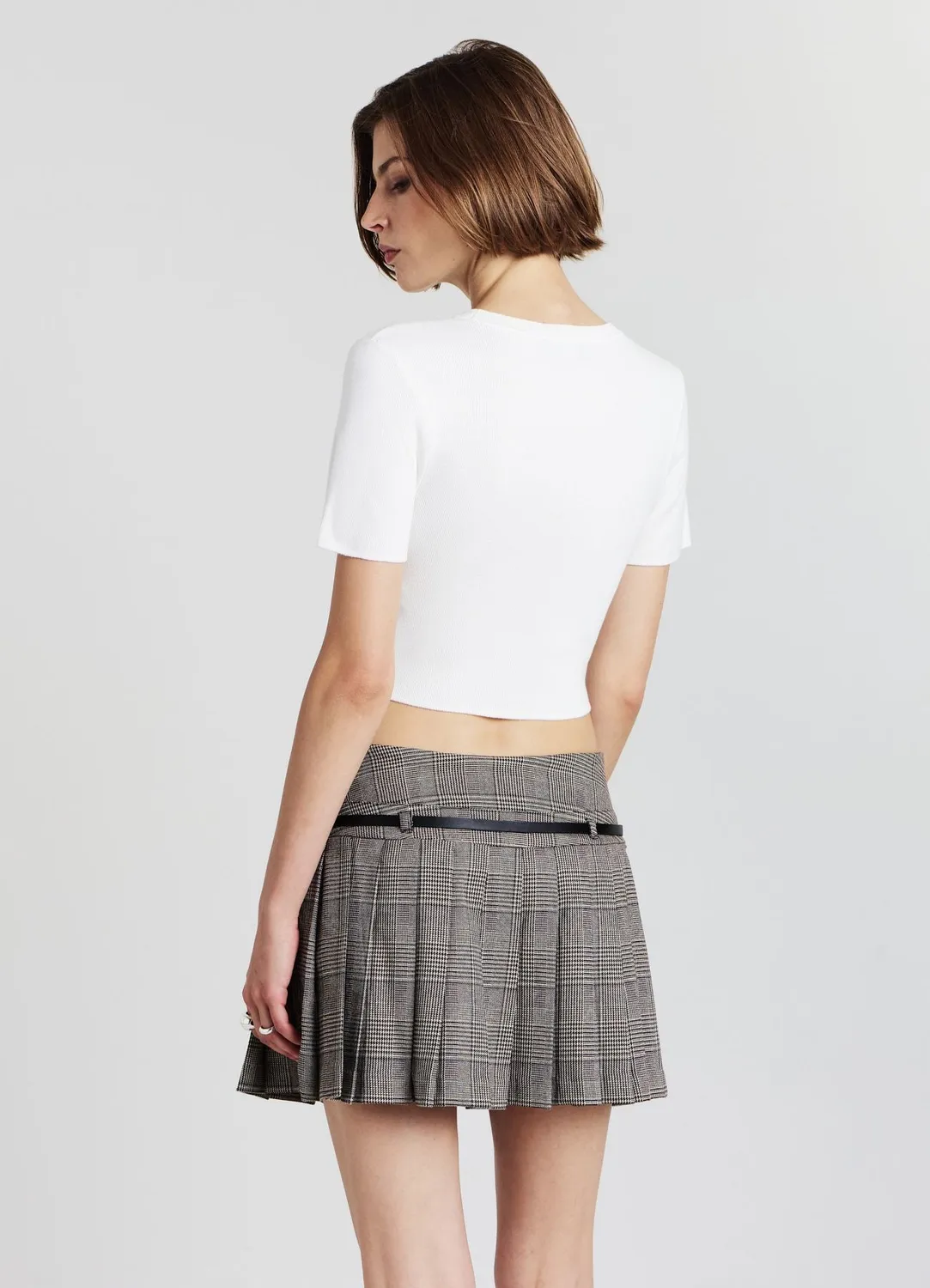 Calliope jupe-short plissée prince-de-galles femme
