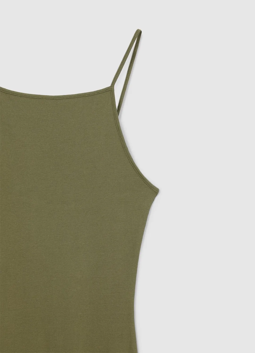 Calliope robe longue côtelée bretelles fines