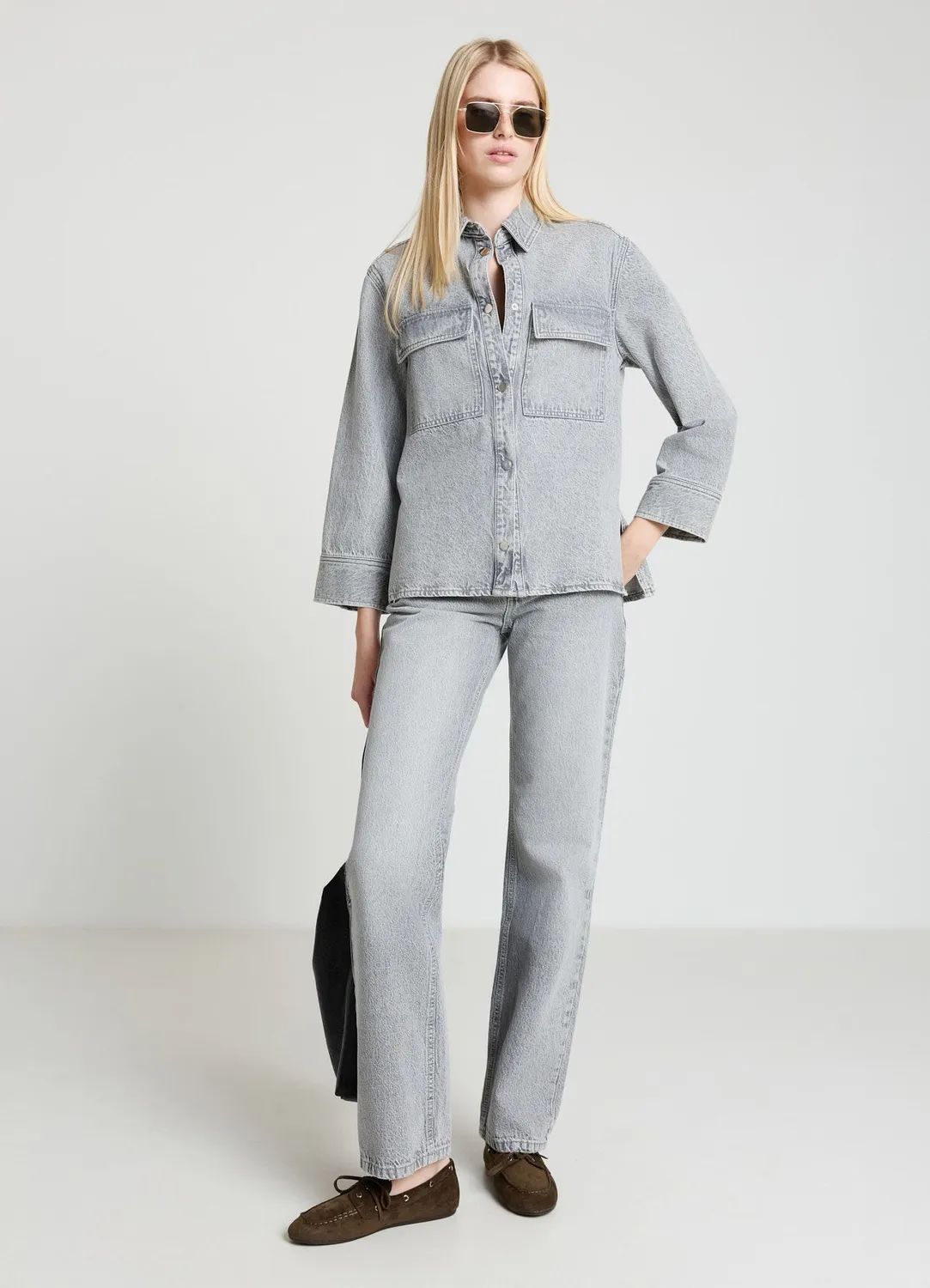 Calliope jean straight femme taille mi-haute uni