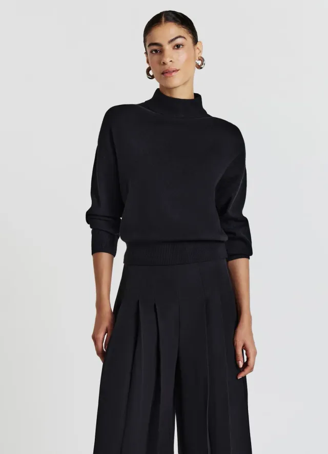 Calliope pull col roulé uni manches longues femme