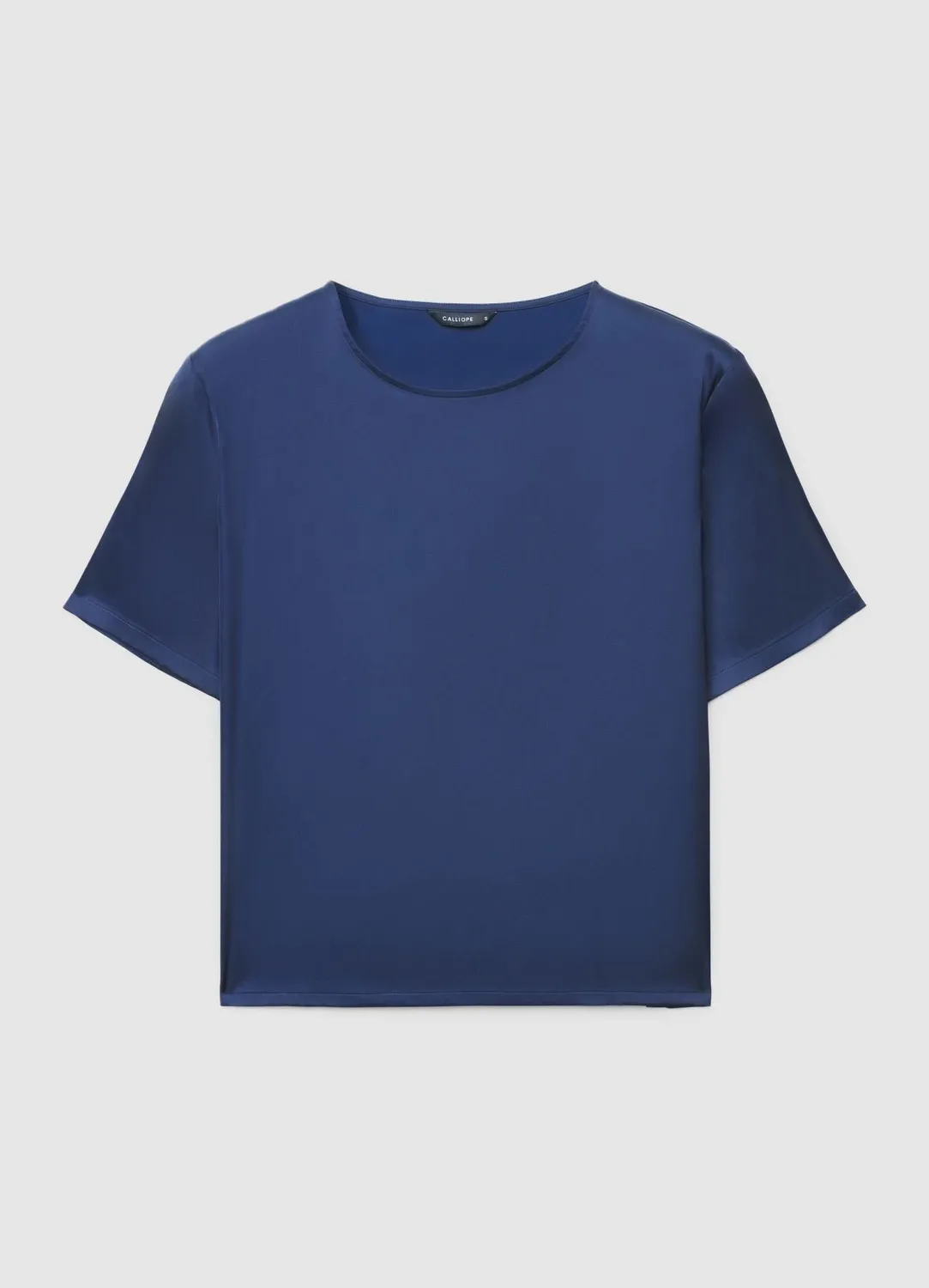 Calliope t-shirt satin femme uni col rond