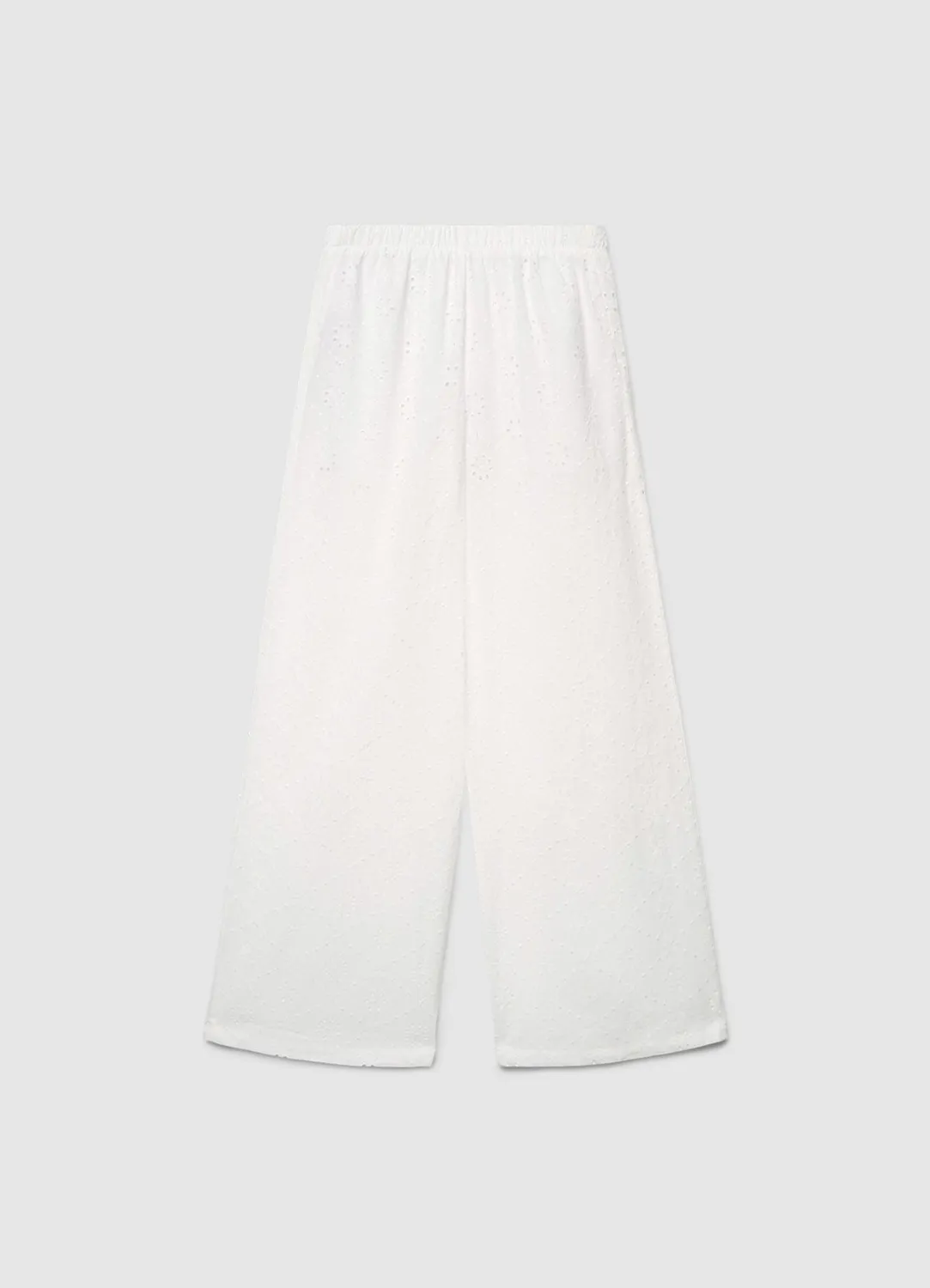 Calliope pantalon large femme broderie anglaise