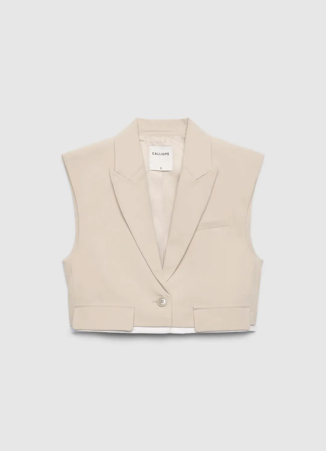 Calliope gilet court femme revers 1 bouton