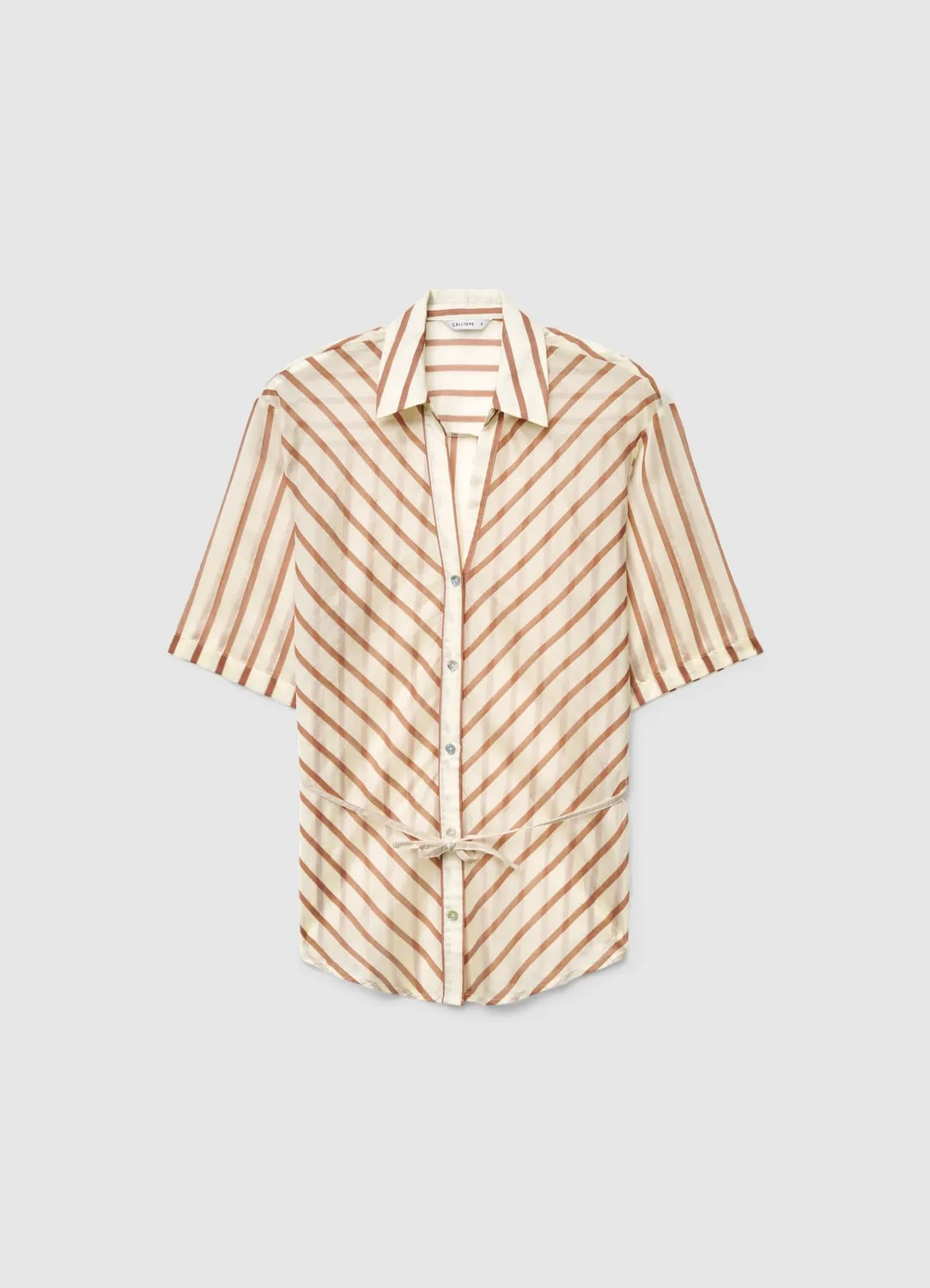 Calliope chemise rayée coulisse femme boutonnée