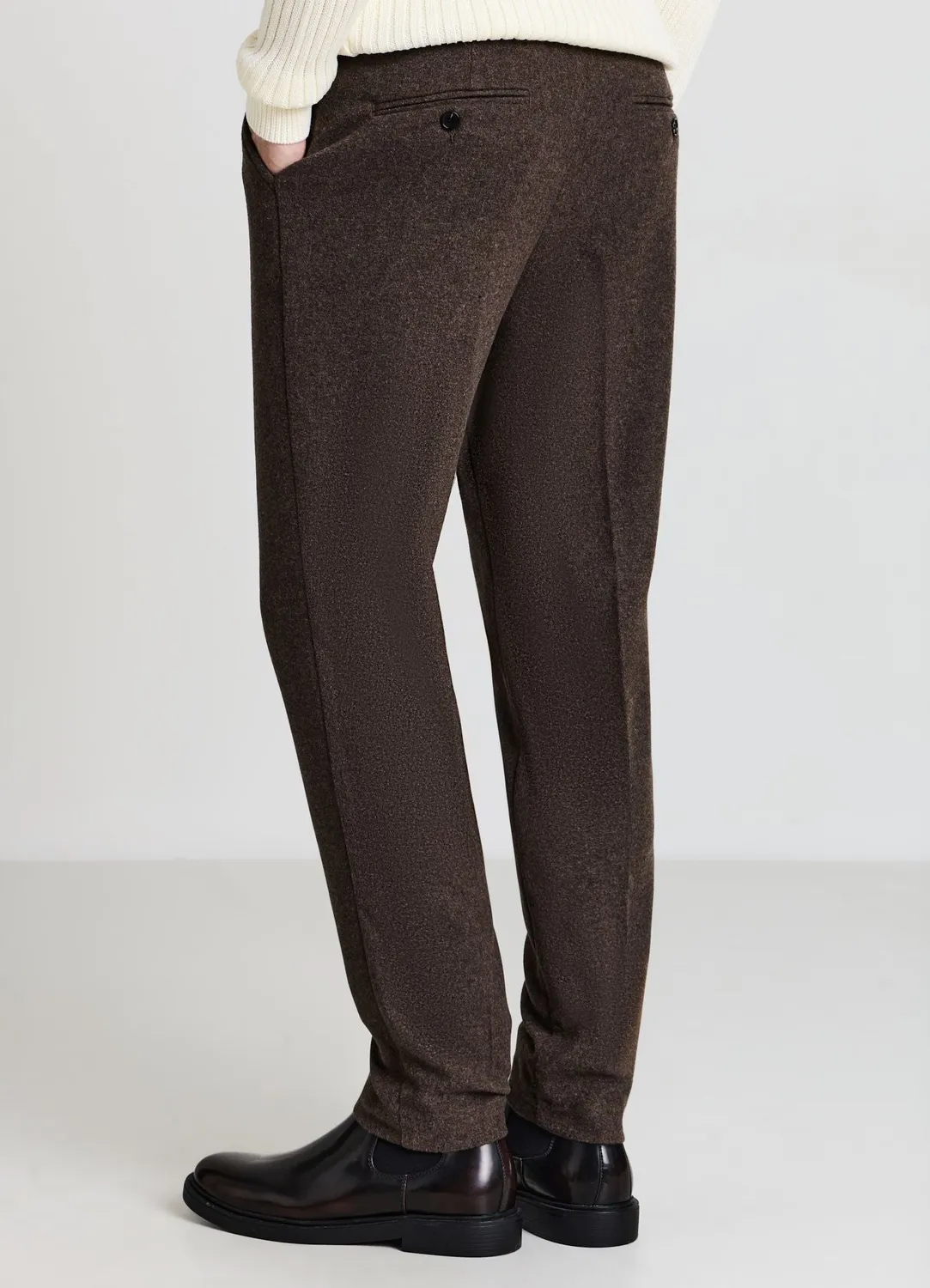 Calliope Pantalon Homme Mélange Laine Coupe Droite