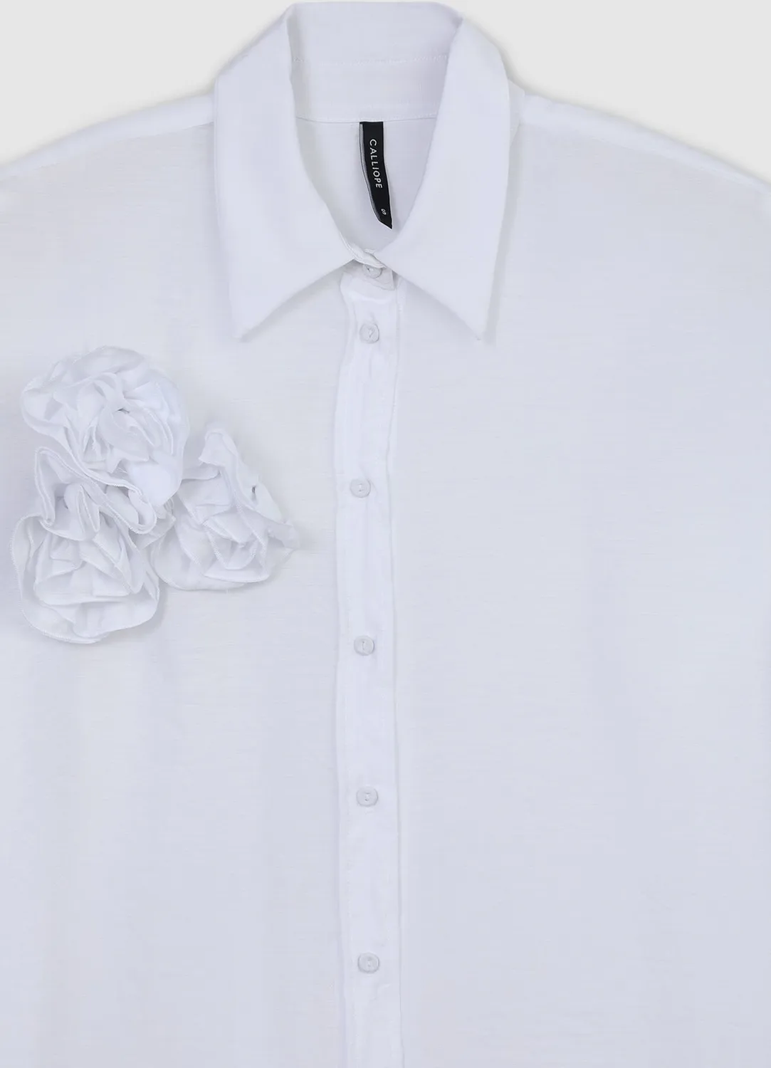 Calliope chemise roses appliquées femme manches longues
