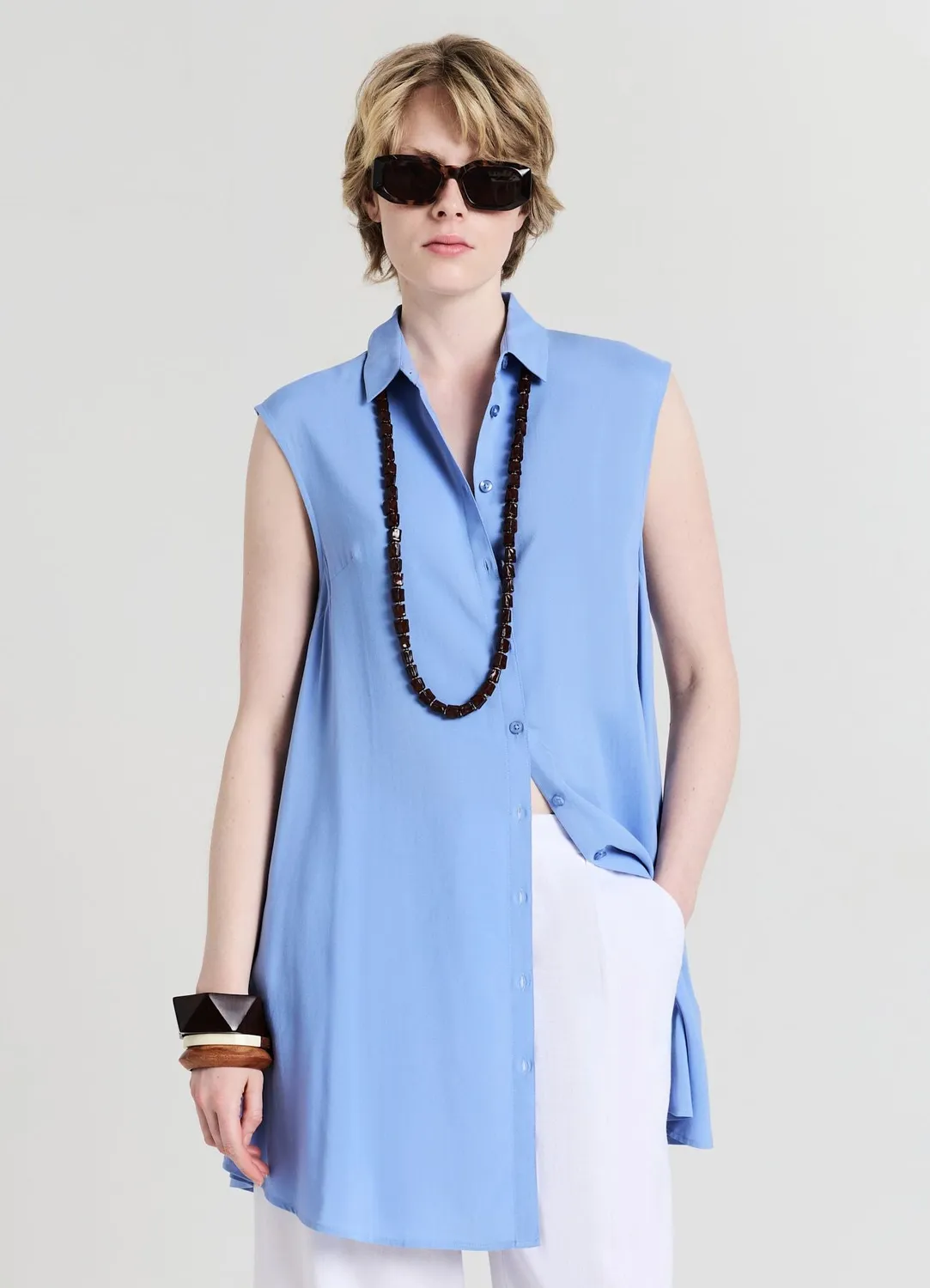 Calliope chemise longue femme sans manches