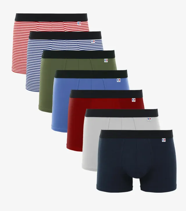 Cocorico Semainier boxer homme x7 coton stretch