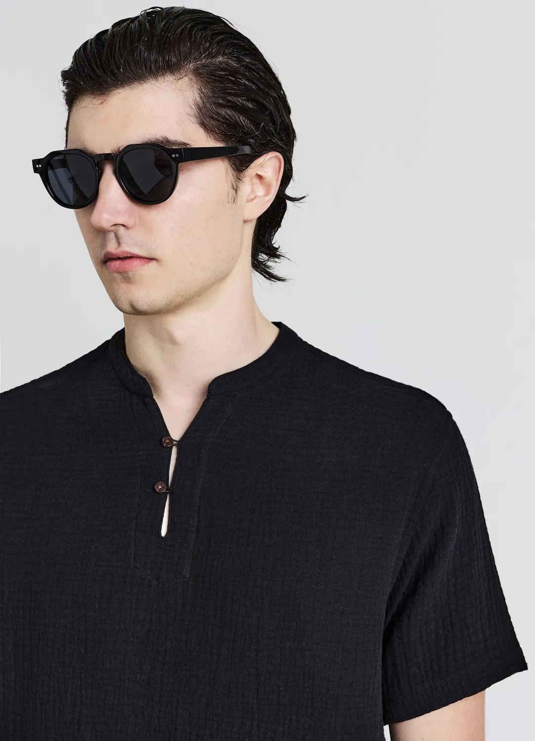 Calliope chemise homme coton gaufré manches courtes