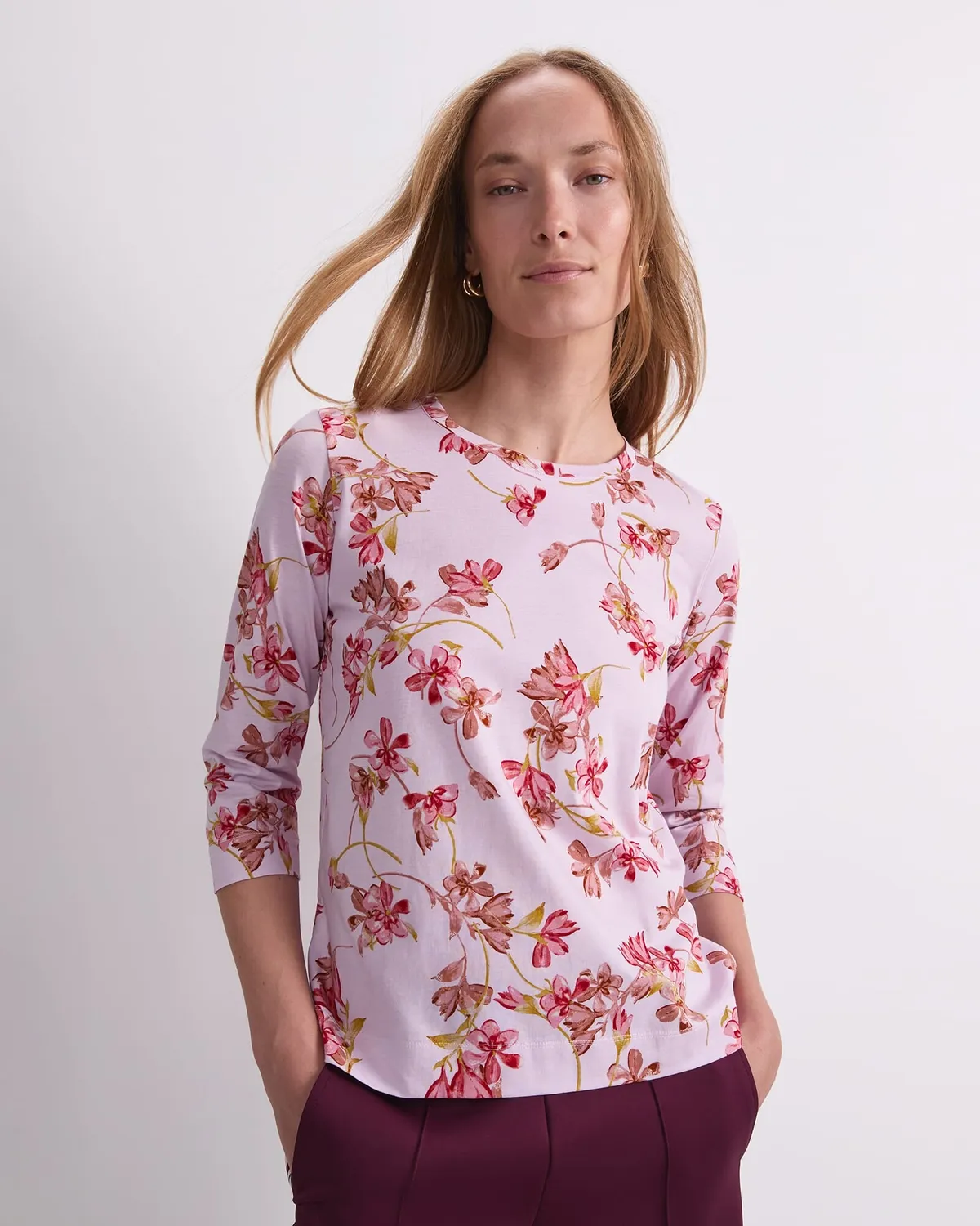 SPORTSCRAFT Floral 120986 tee coton mercerisé femme