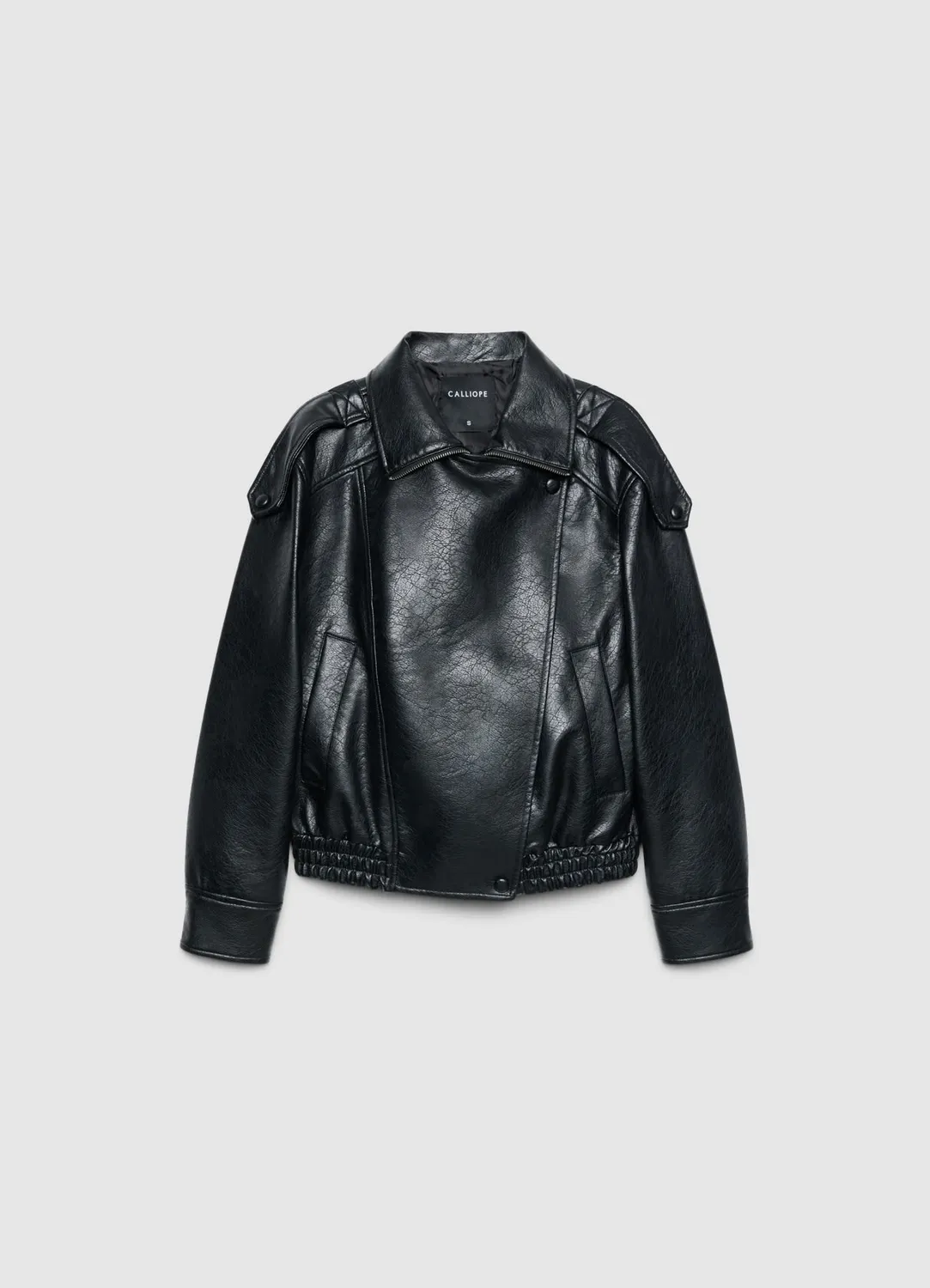 Calliope blouson biker femme zip asymétrique uni