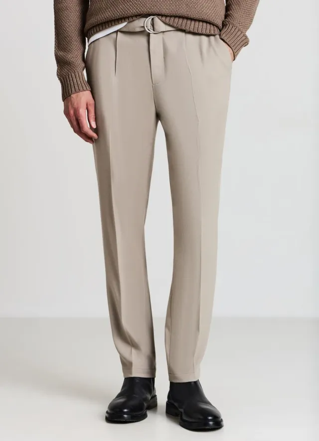 Calliope pantalon homme à plis ceinture boucle