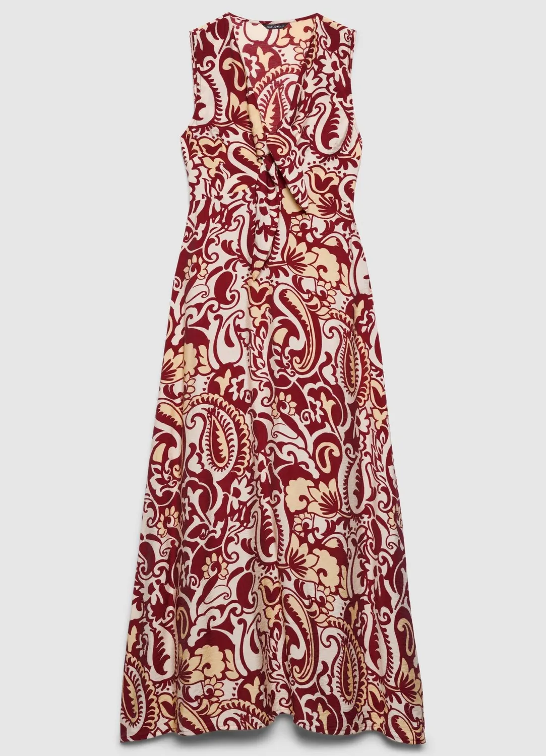 Calliope robe longue évasée nœud imprimé femme