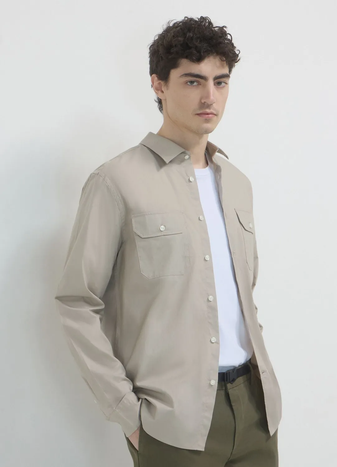 Calliope chemise homme coton manches longues à poches