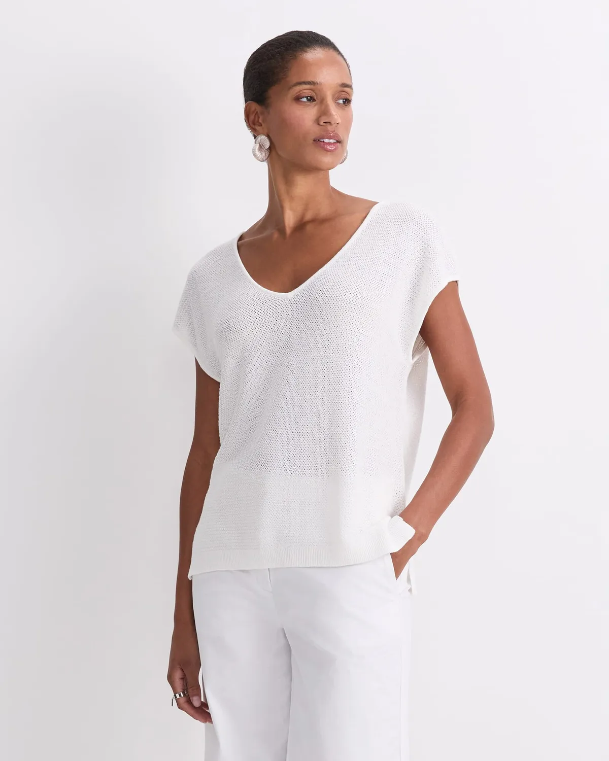 Sportscraft Luisa top col V lin femme