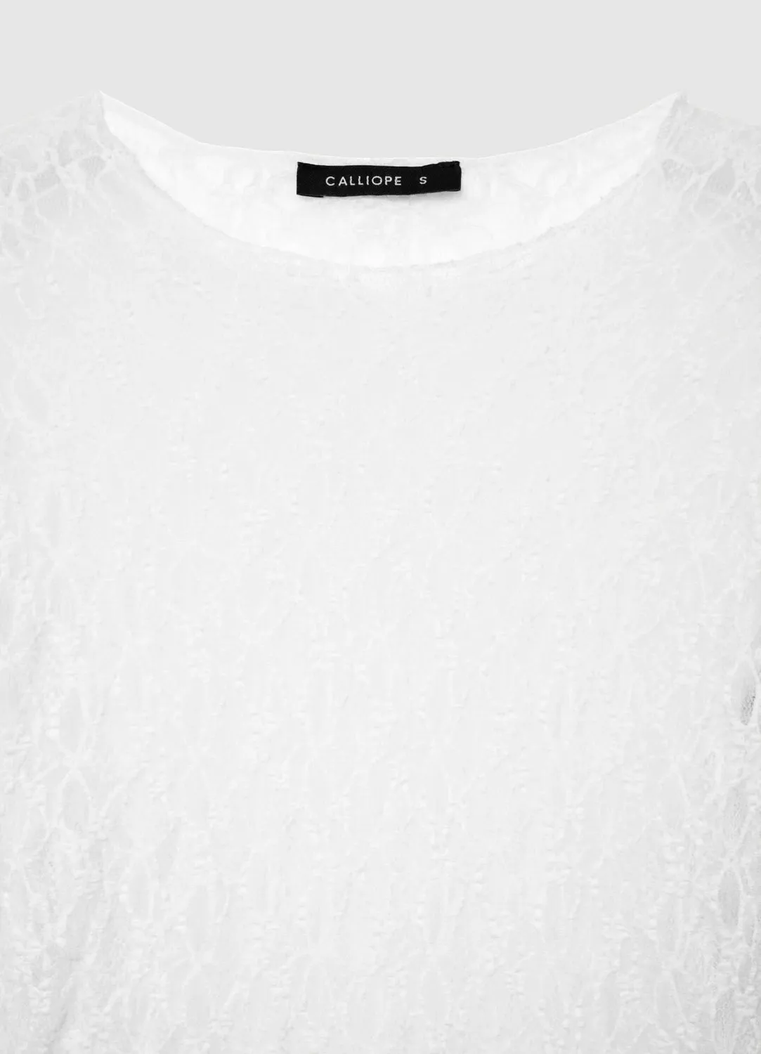Calliope top dentelle femme manches longues S transparent