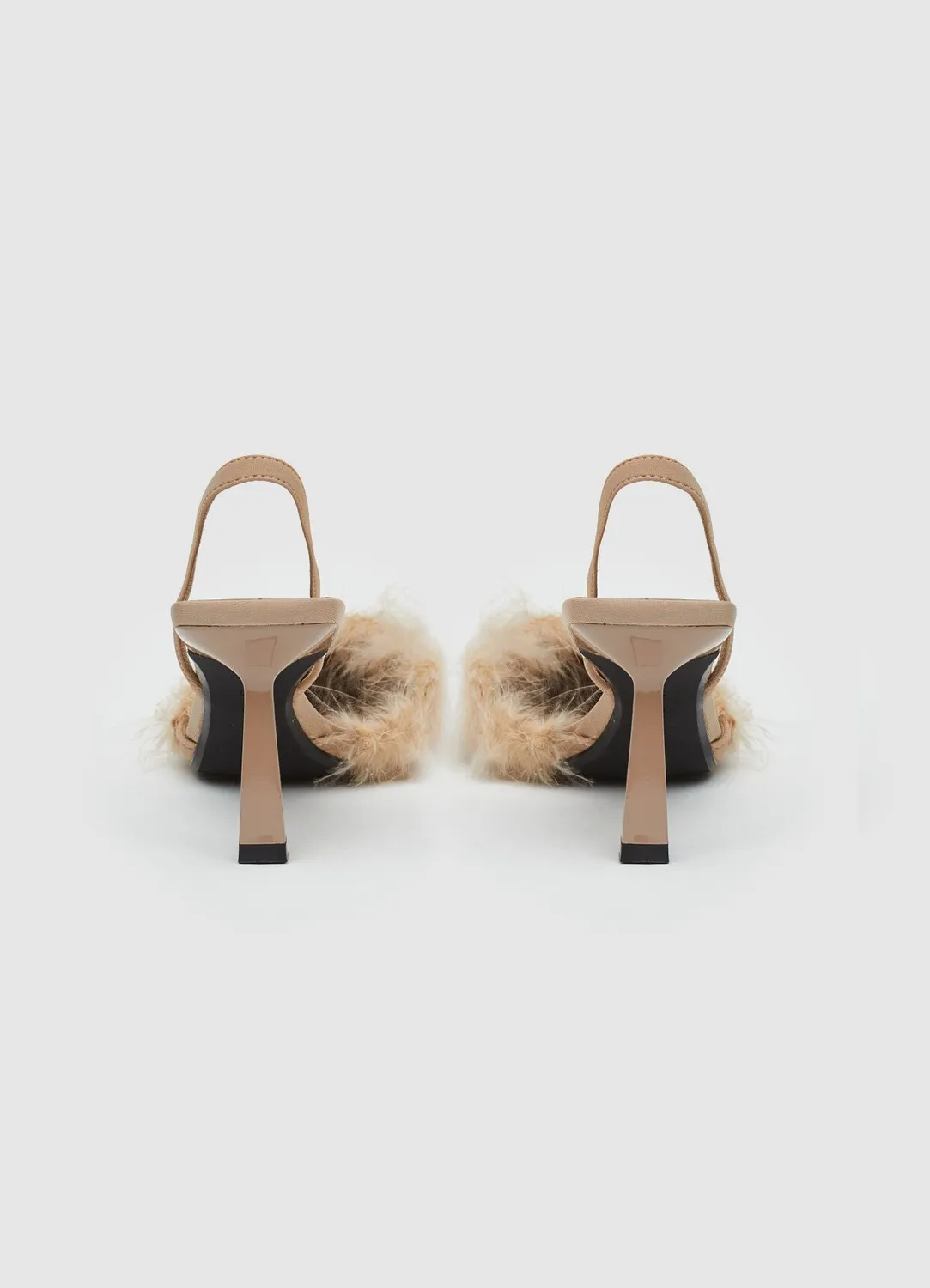 Calliope escarpins slingback plume talon 8 cm