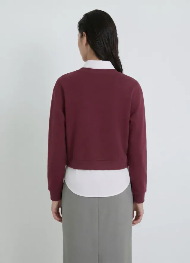 Calliope Sweat Col Chemise Femme Uni