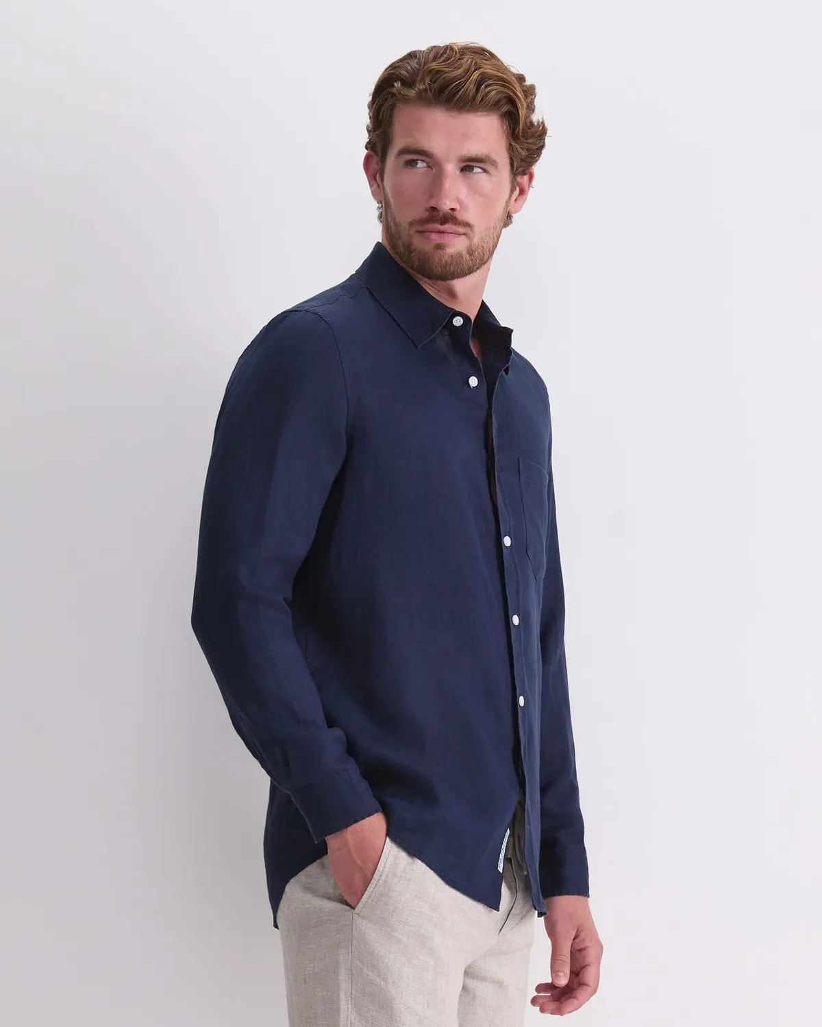 Sportscraft chemise lin homme manches longues