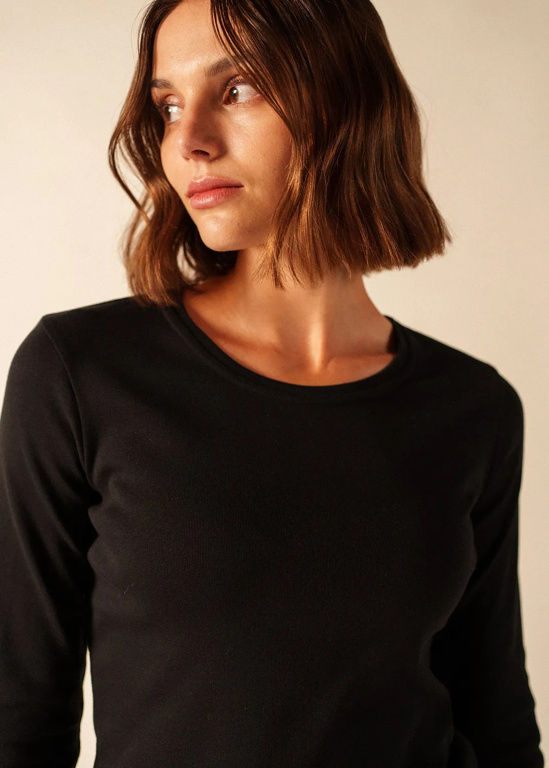 Saint James Celina t-shirt coton noir manches longues