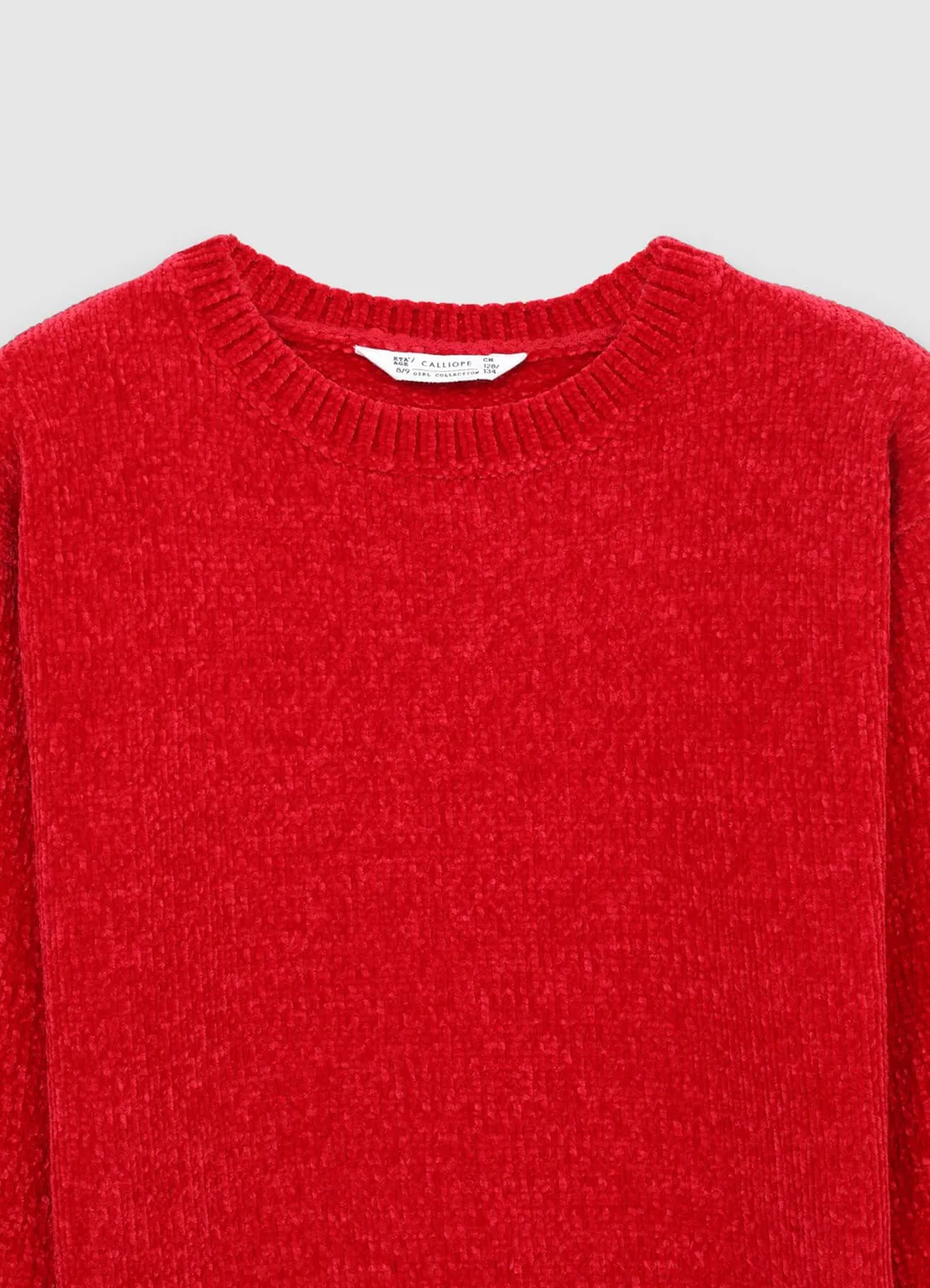 Calliope pull col rond chenille fille manches longues