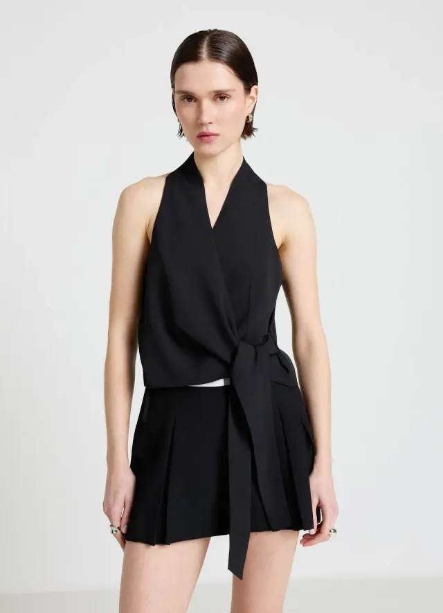 Calliope Top Croisé top femme portefeuille à nouer