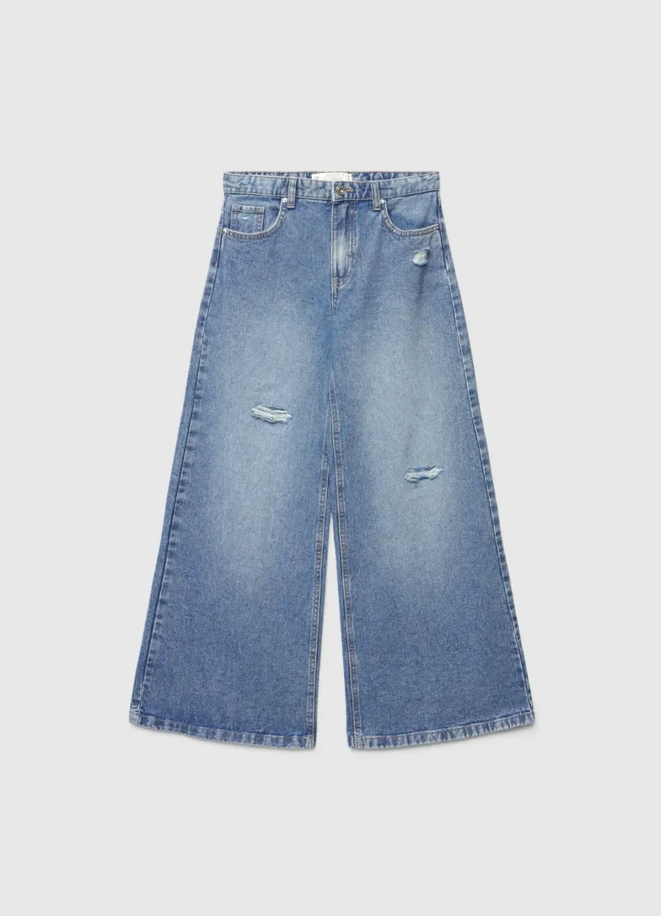 Calliope jean wide leg fille dechire taille haute