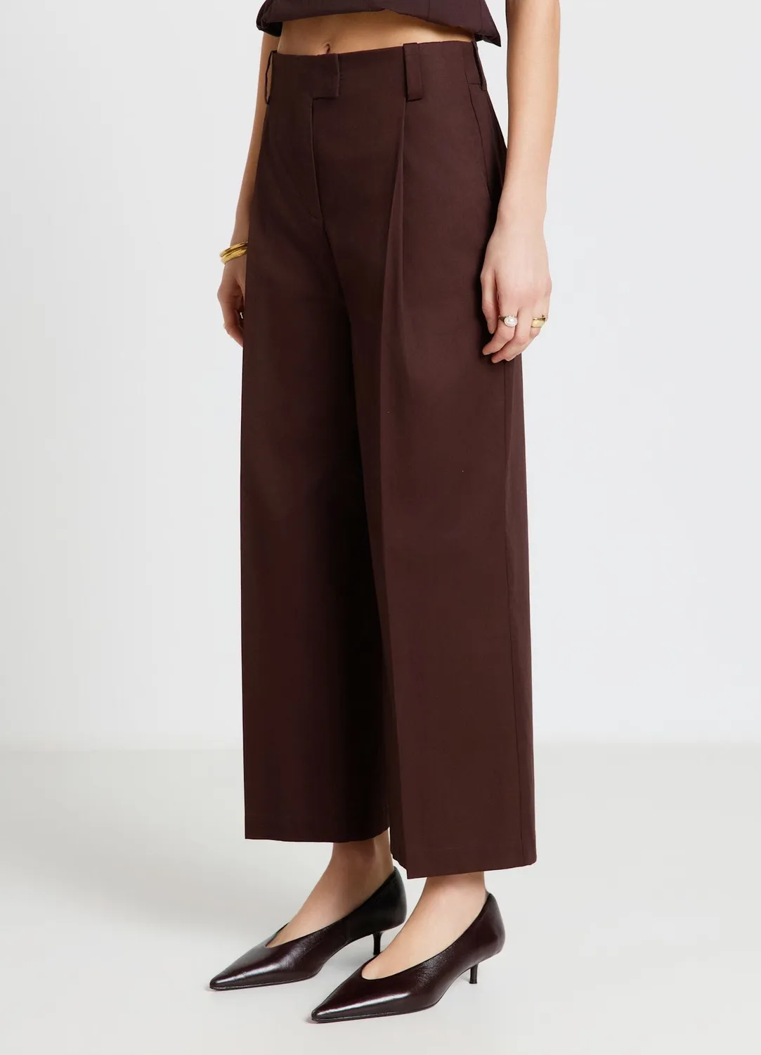 Calliope Palazzo Crop pantalon femme uni bureau