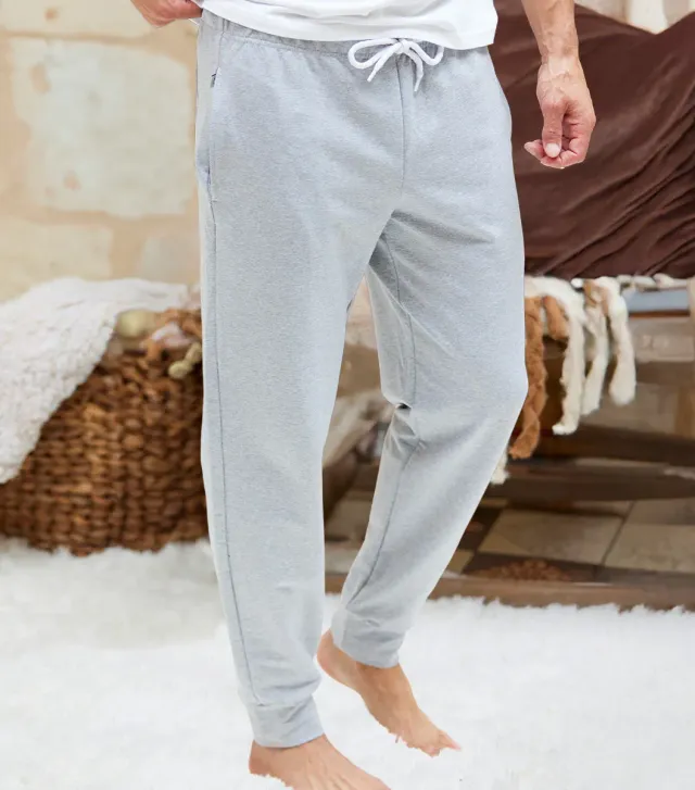 Cocorico Intemporel jogging homme gris chiné coton