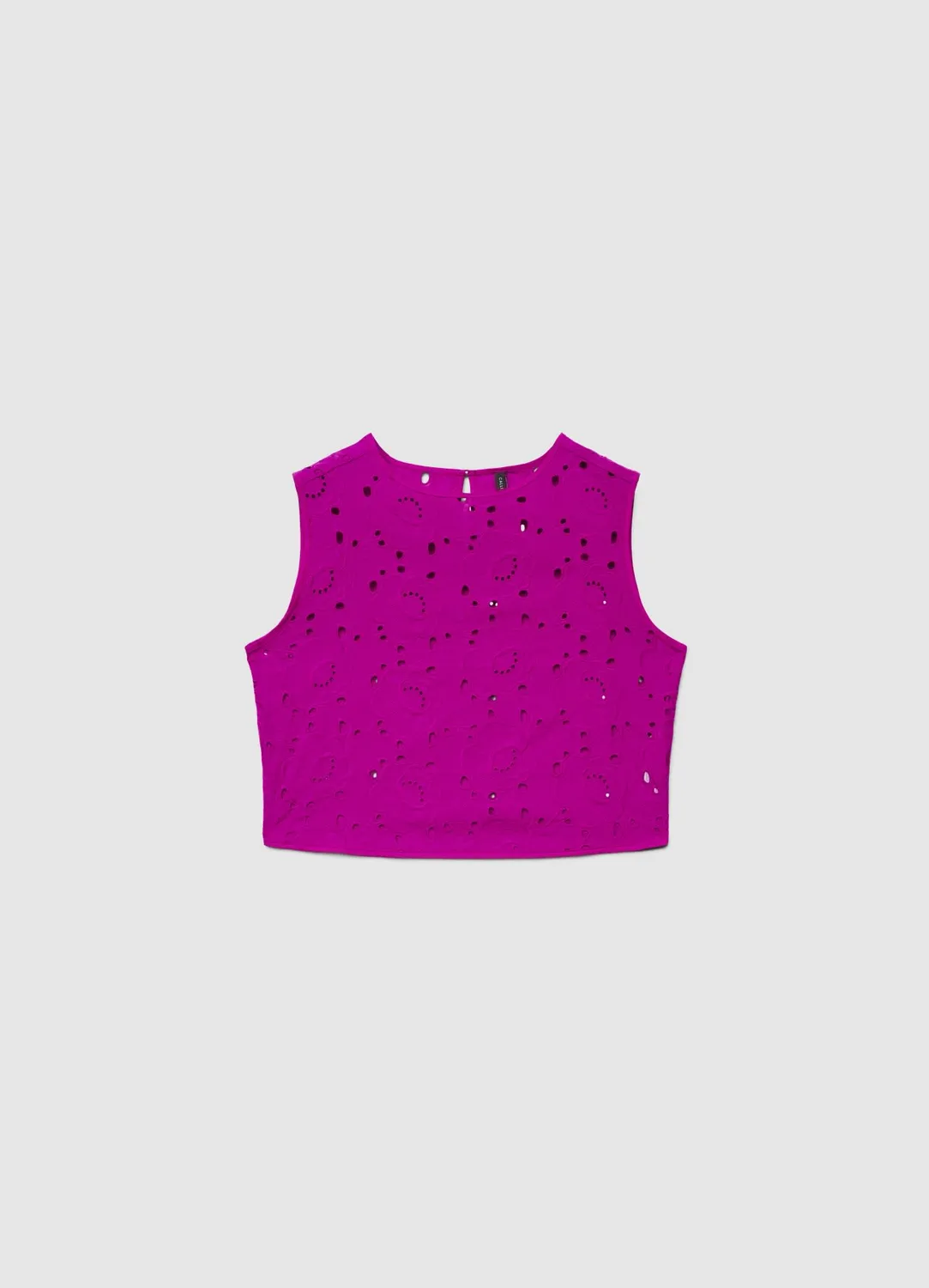 Calliope Sangallo top broderie florale sans manches