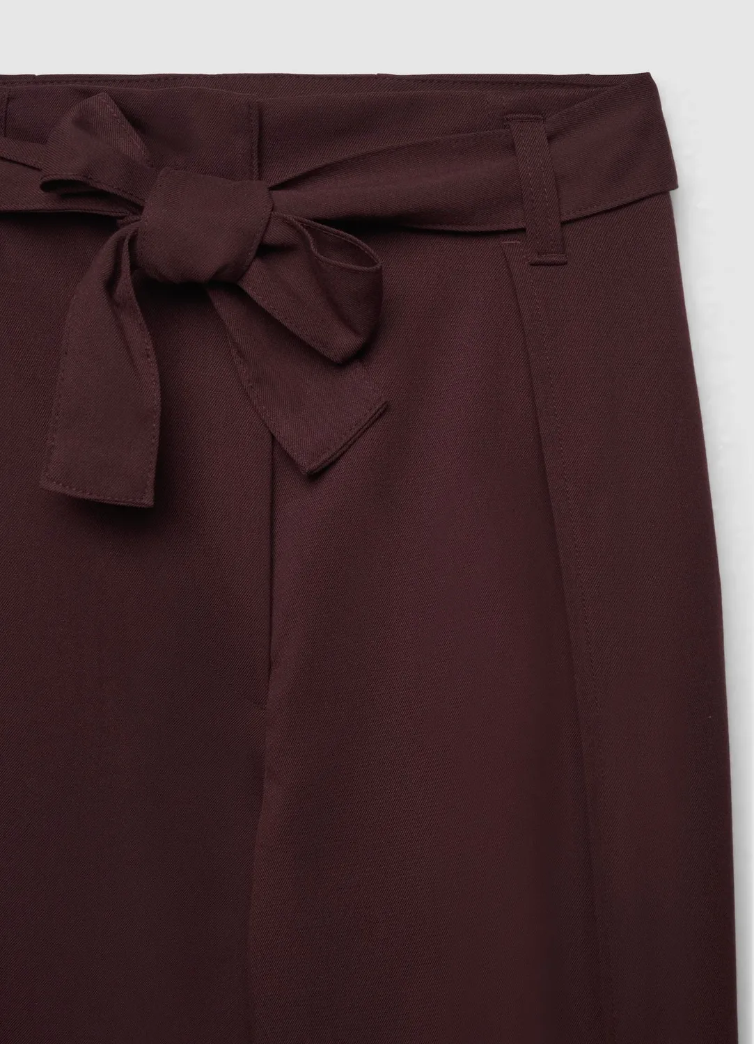 Calliope pantalon femme droit ceinture à nouer revers