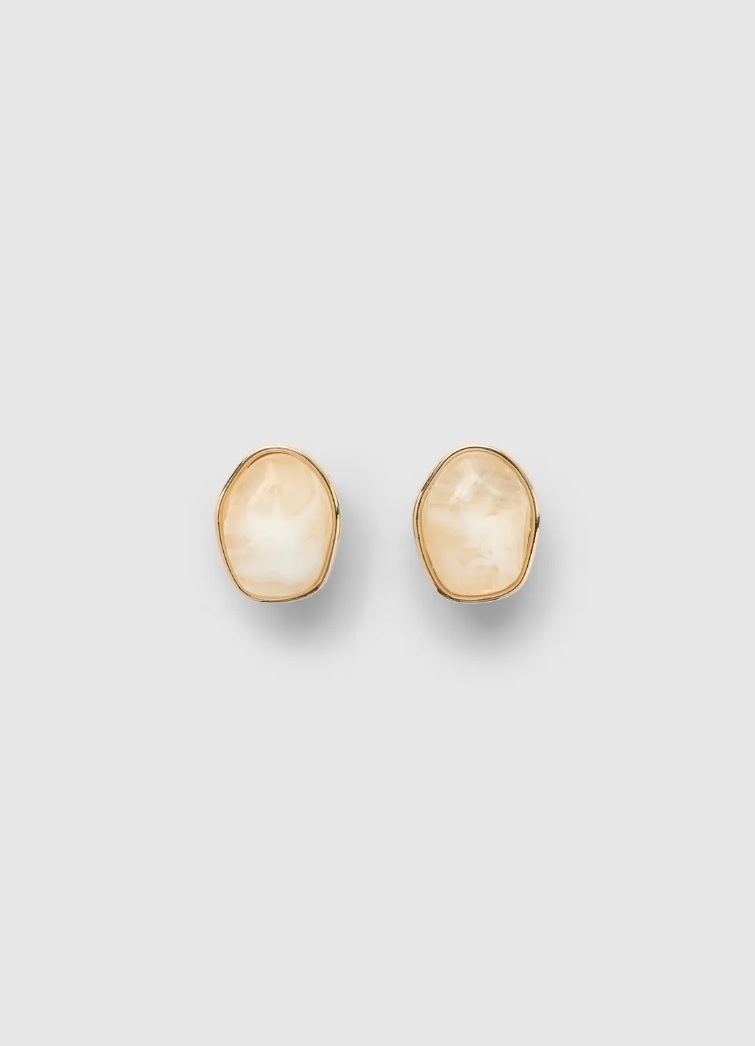 Calliope boucles d'oreilles femme pierre marbrée ovale