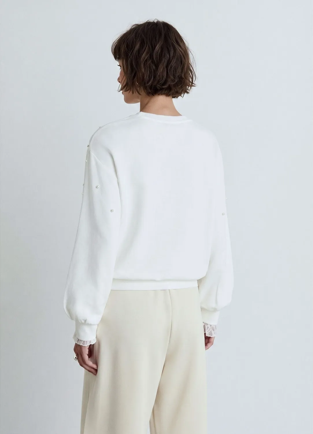 Calliope sweat femme col rond perles