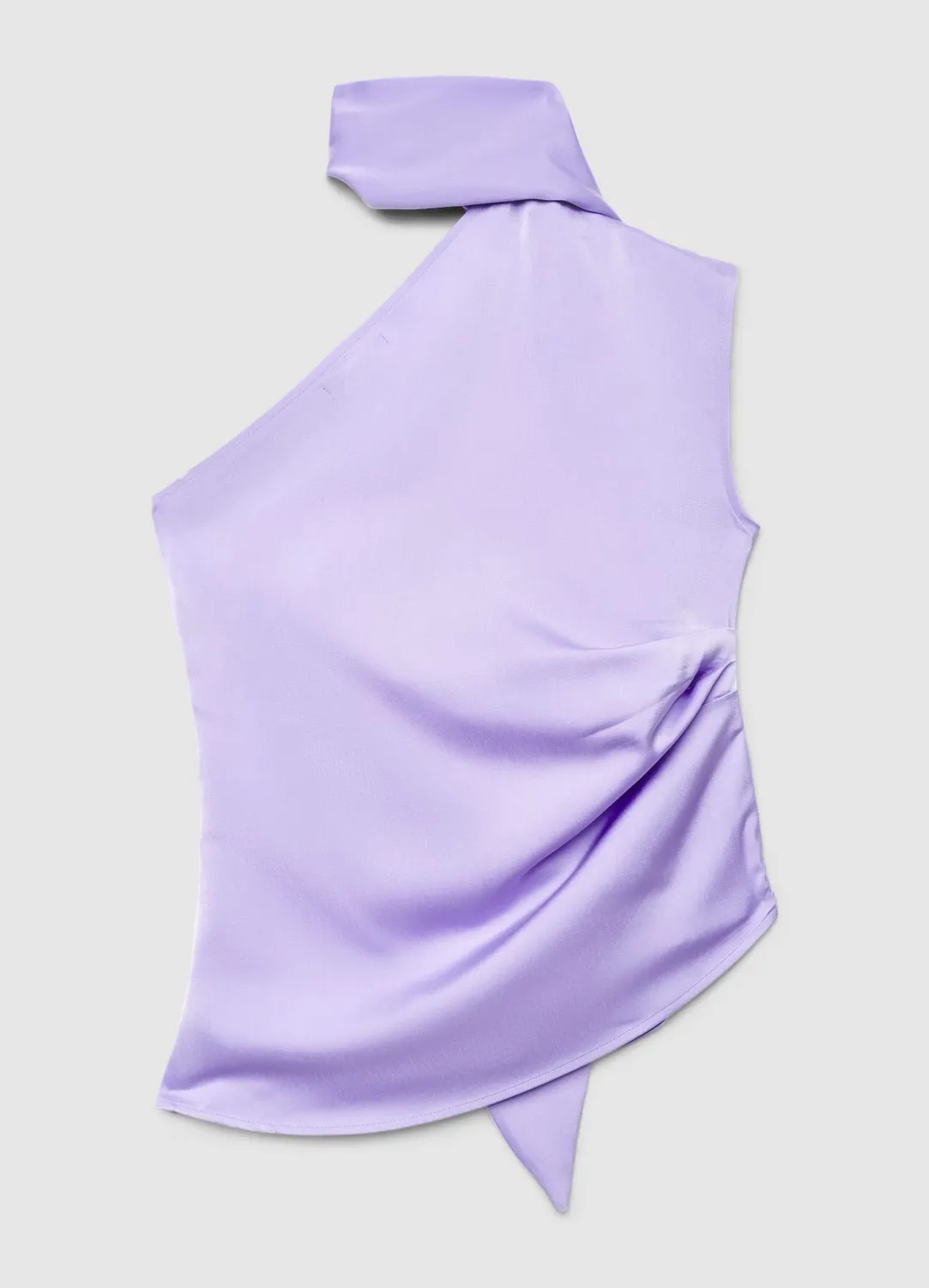 Calliope top une épaule femme satiné foulard