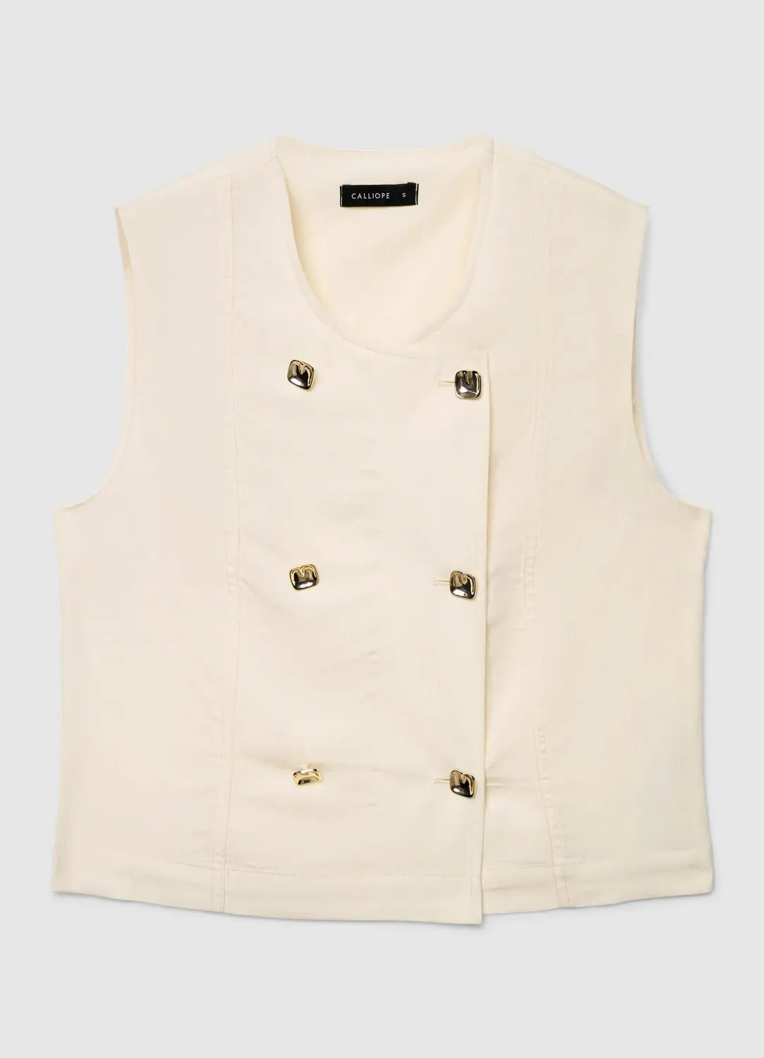 Calliope Gilet Double Boutonnage Femme Boutons Dorés
