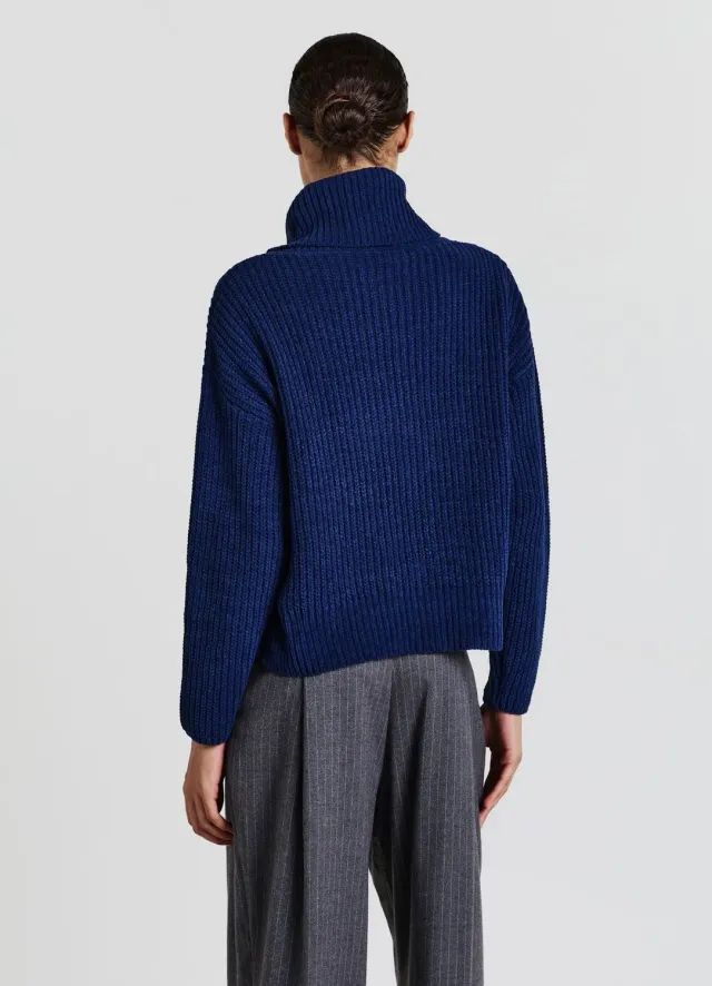 Calliope pull col roulé femme maille rasée