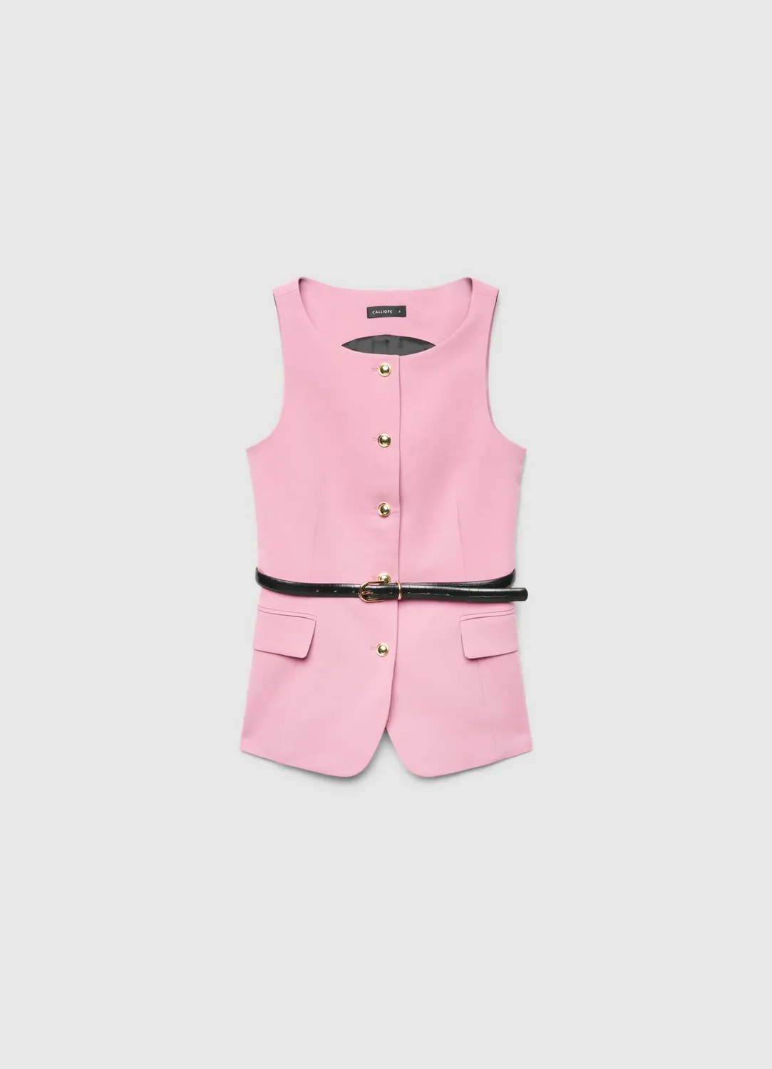Calliope gilet femme col rond ceinture tailleur