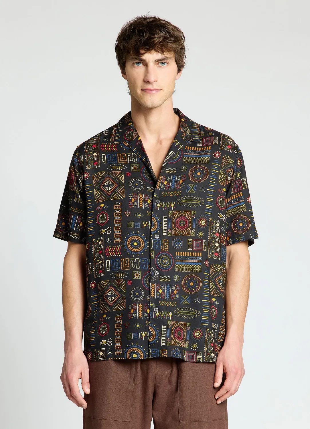 Calliope Bowling chemise homme manches courtes ethnique
