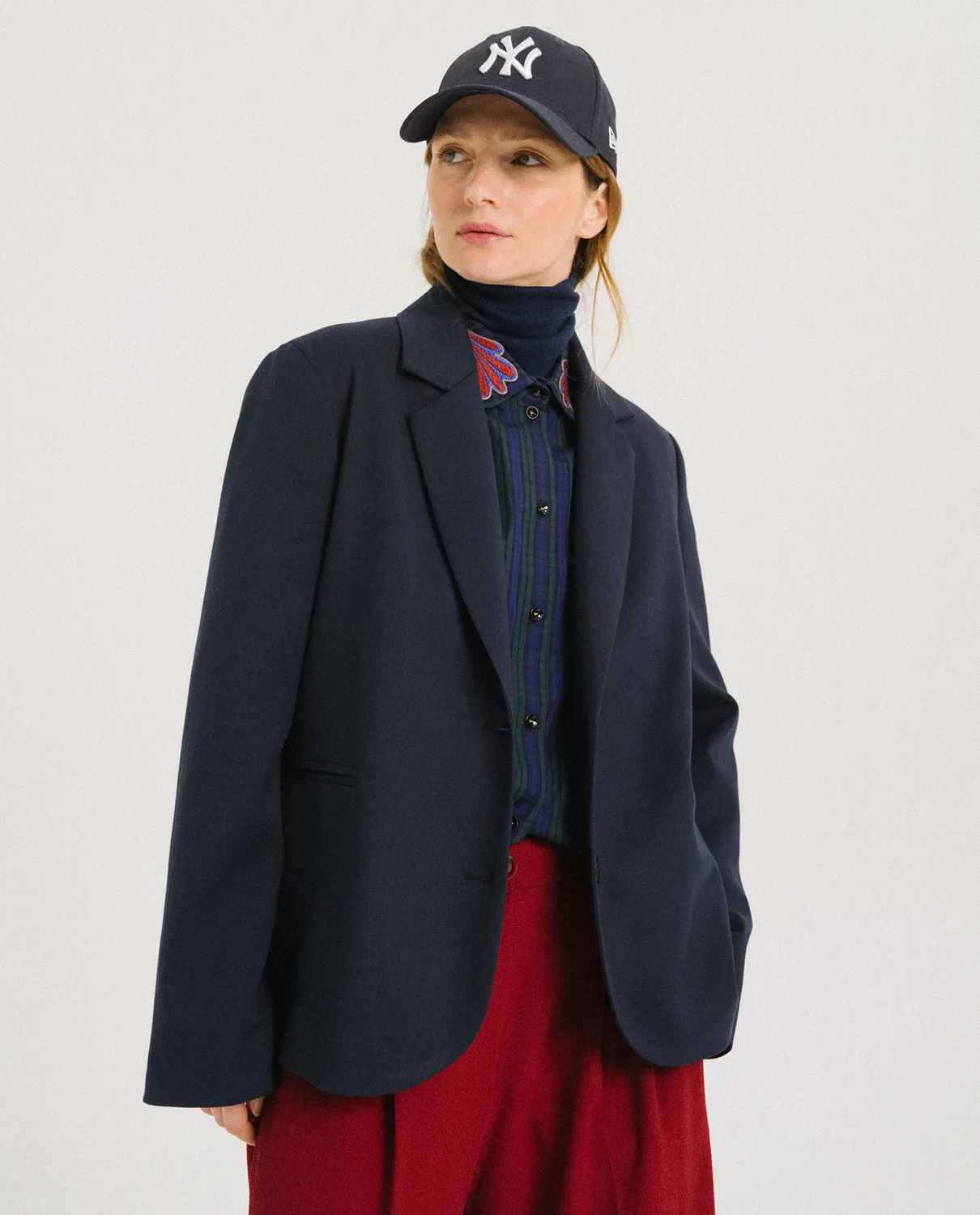 TINSELS FANZINE NAVY veste tailleur gabardine