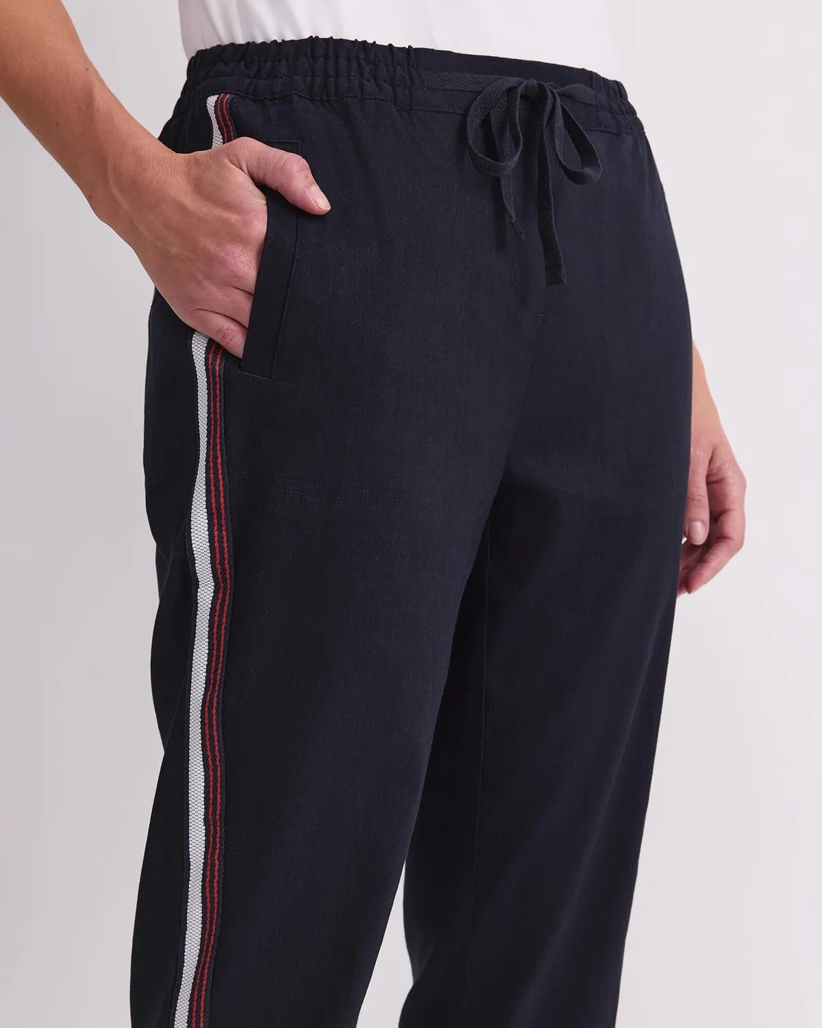 Sportscraft Rosa Side Stripe pantalon lin femme taille 6