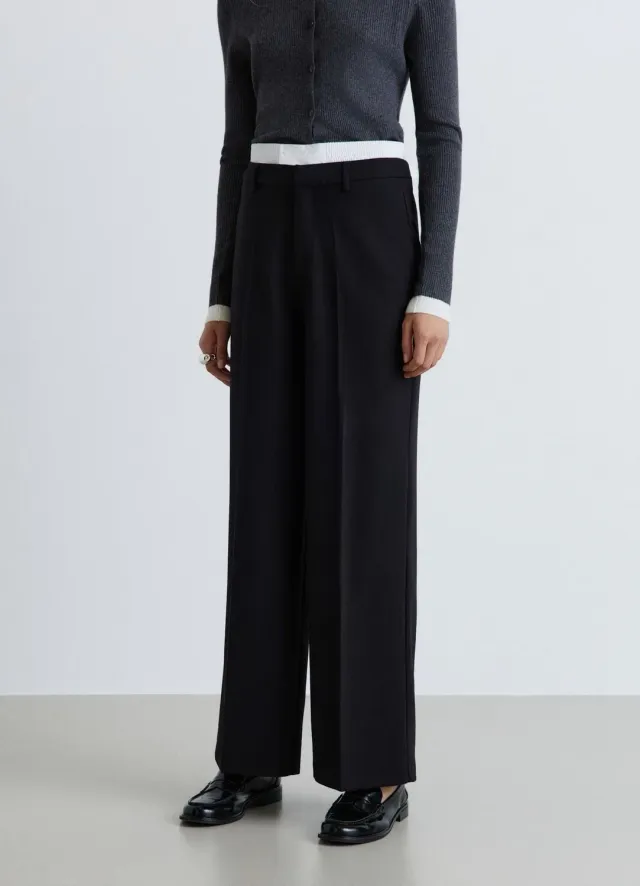 Calliope palazzo pantalon large femme taille élastique