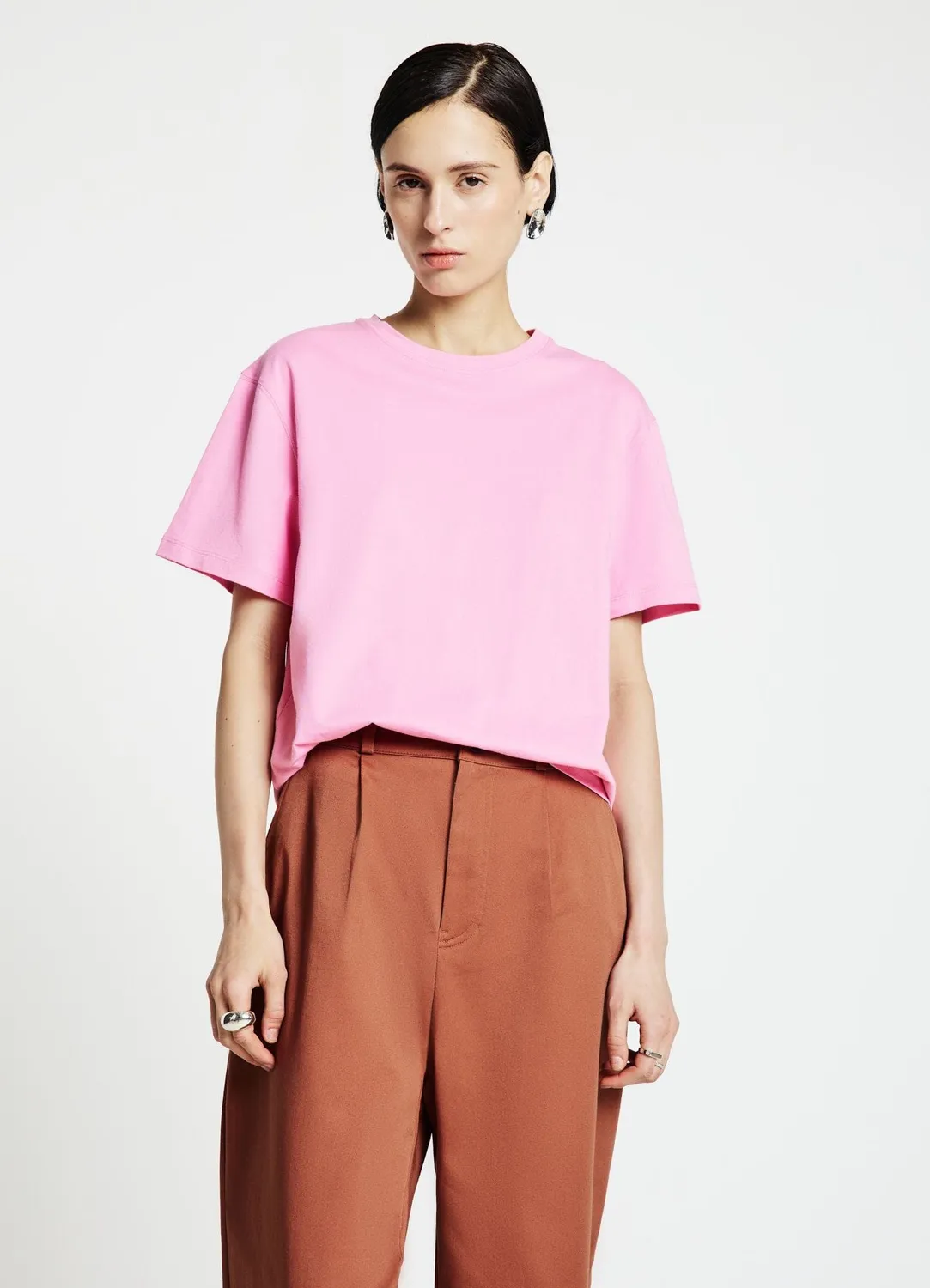 Calliope T-shirt girocollo tee-shirt femme uni coton