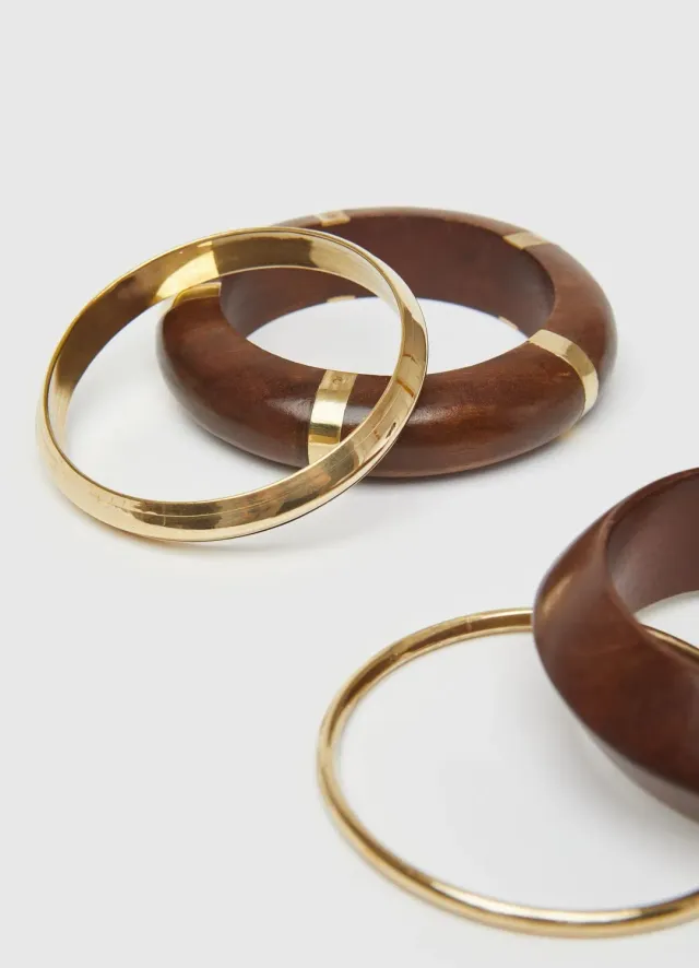 Calliope lot 4 bracelets rigides femme bicolores
