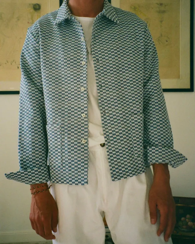 Erevan Capon surchemise damier jacquard