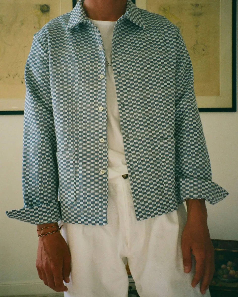 Erevan Capon surchemise damier jacquard