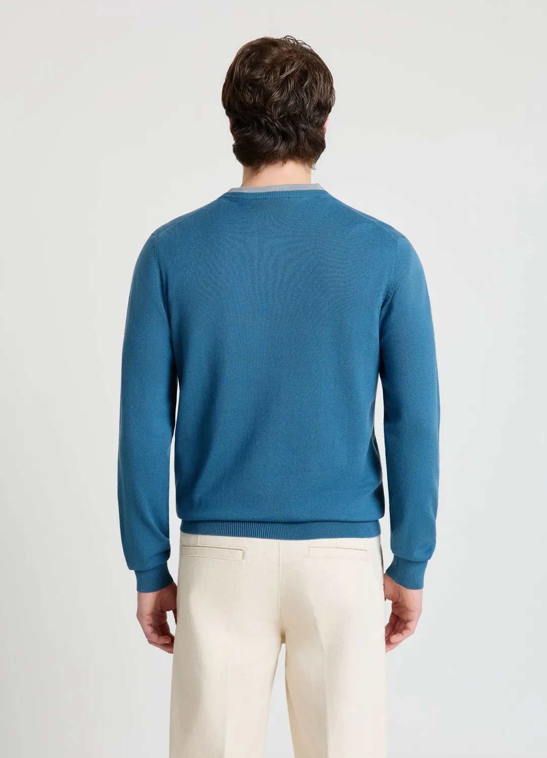 Calliope Pull col rond homme uni manches longues
