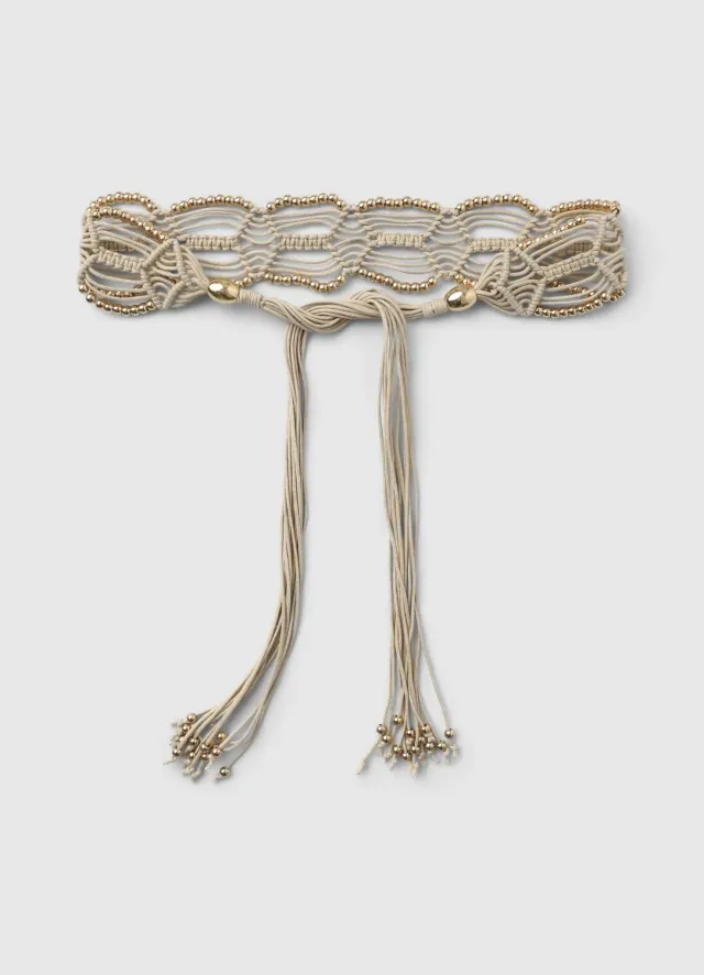 Calliope ceinture tressée femme perles franges