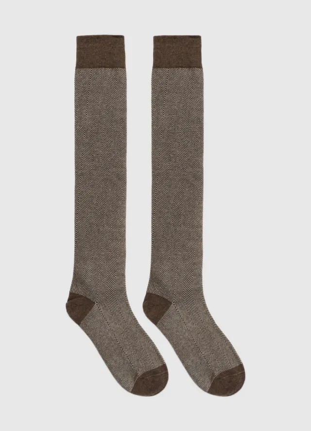 Calliope chaussettes hautes homme à chevrons taille unique