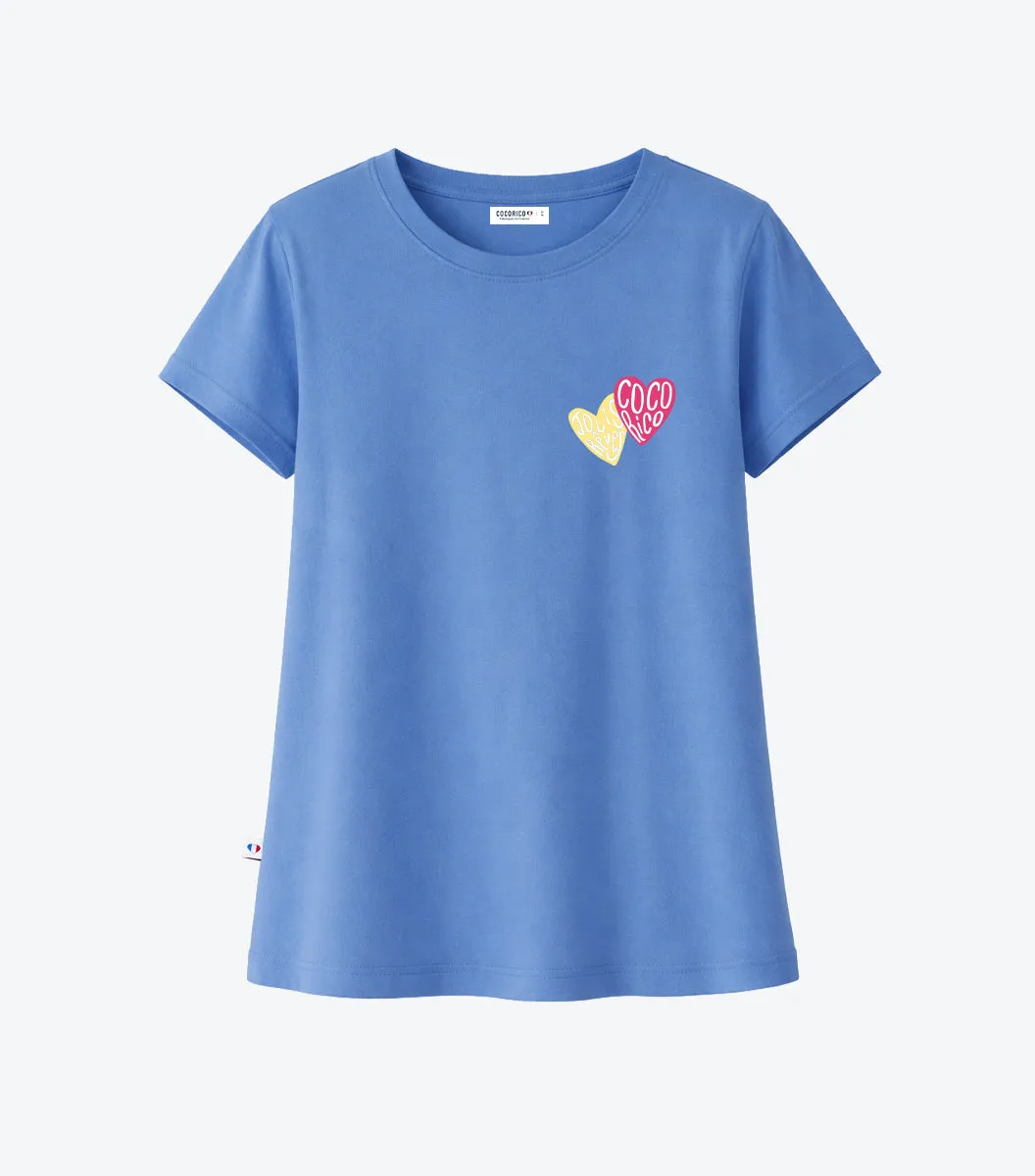 Cocorico Jolis Rêves t-shirt pyjama femme bleu coton