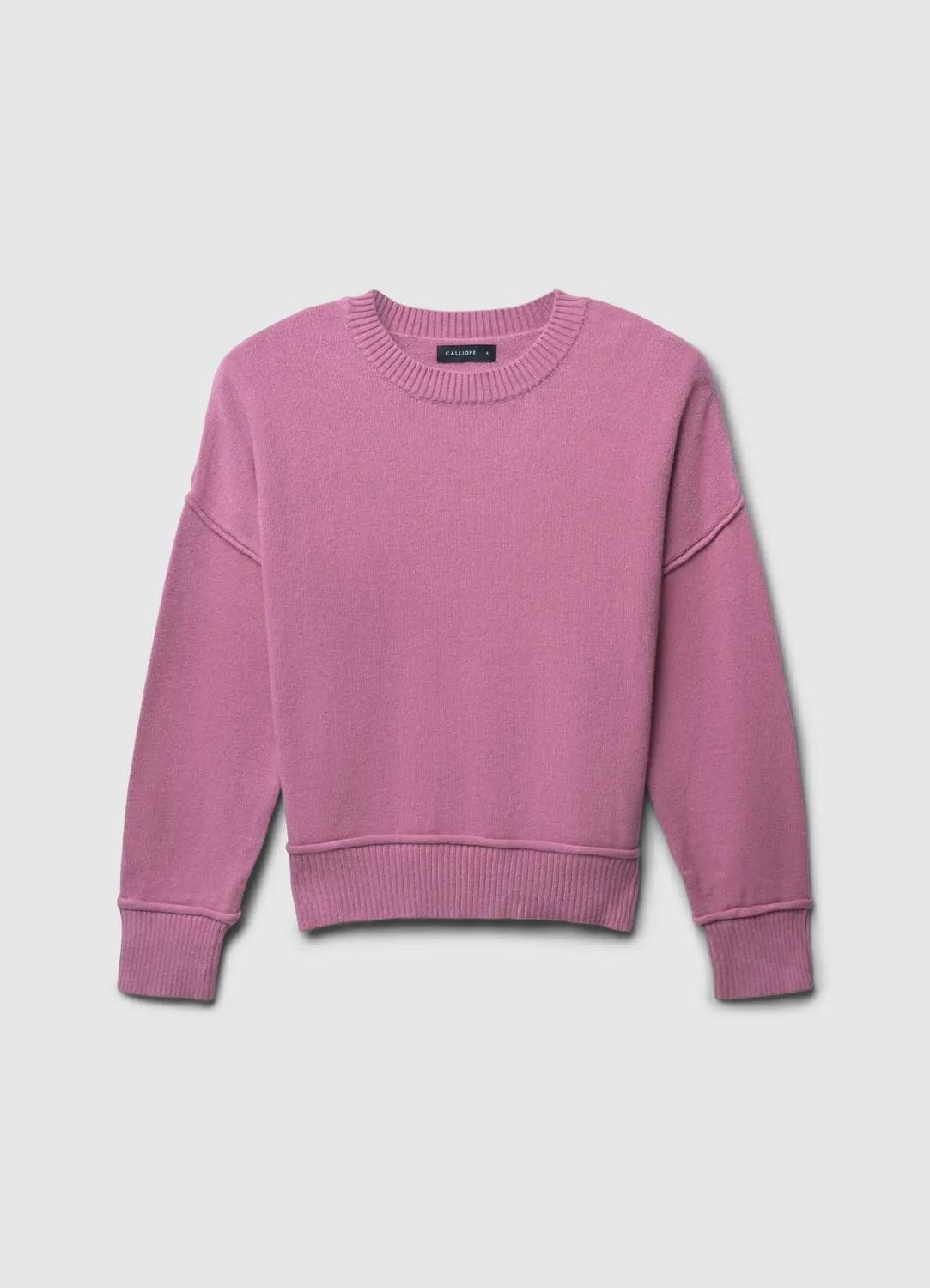 Calliope maille col rond coupe bord franc uni